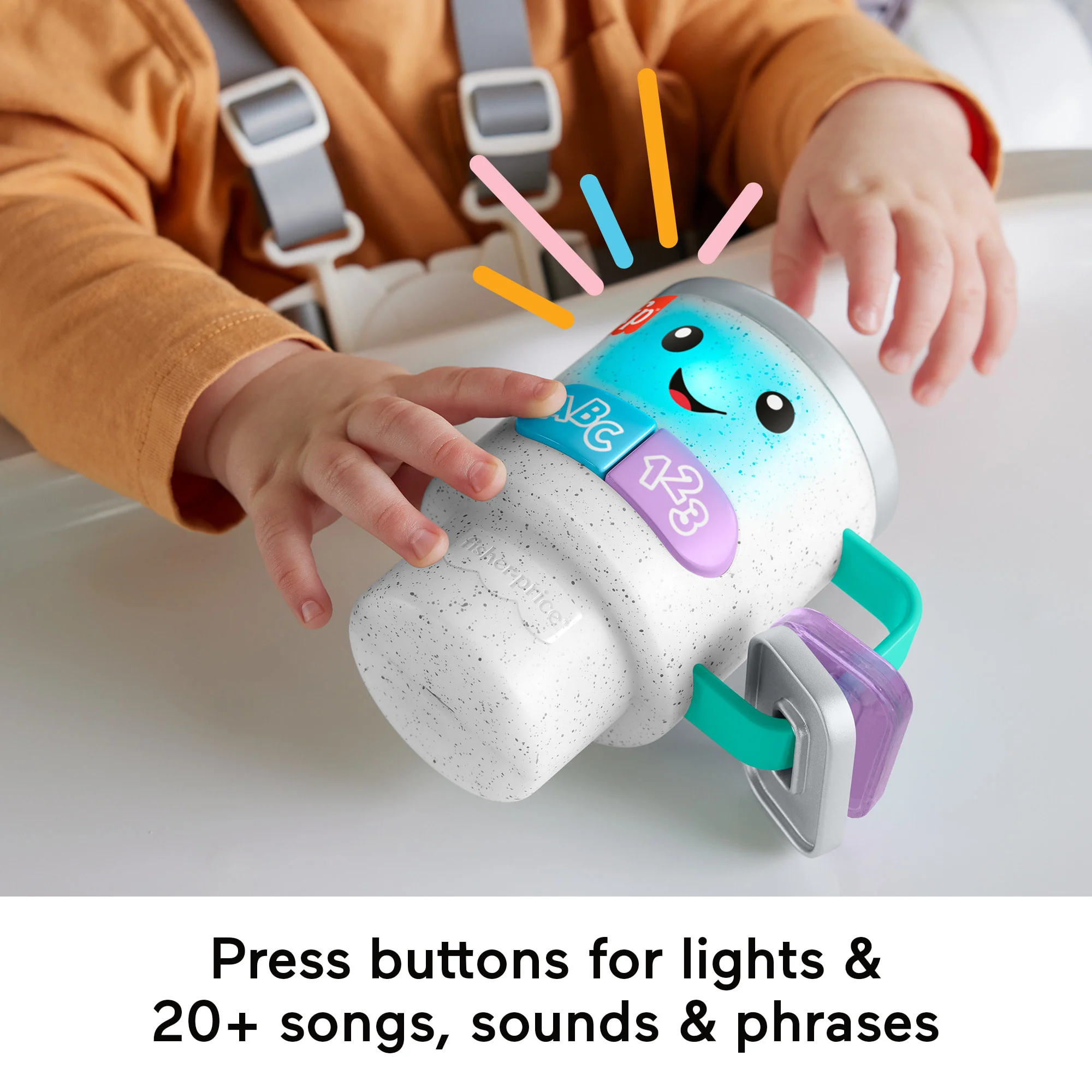 Fisher-Price Laugh & Learn Wake Up & Learn Coffee Mug Baby & Toddler Toy With Music & Lights