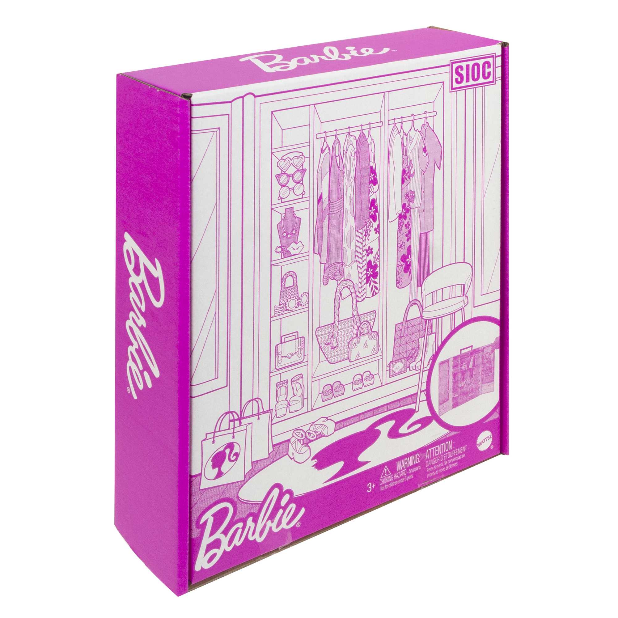 Barbie Closet Playset With 3 Outfits & Accessories, 3 To 8 Years