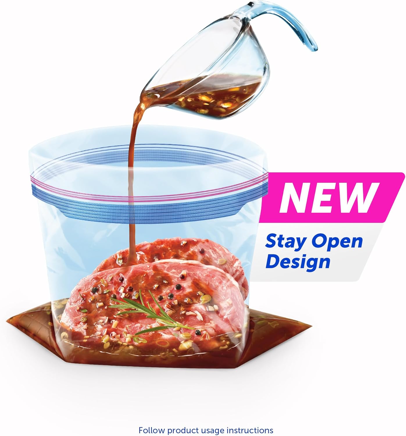 Ziploc Quart Food Storage Freezer Bags, Stay Open Design with Stand-Up Bottom, Easy to Fill, 75 Count