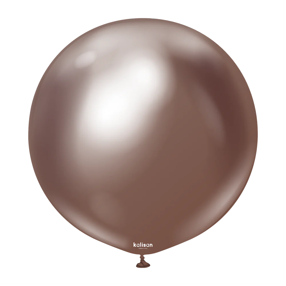 24 inch Kalisan Mirror Chocolate Latex Balloons 2ct