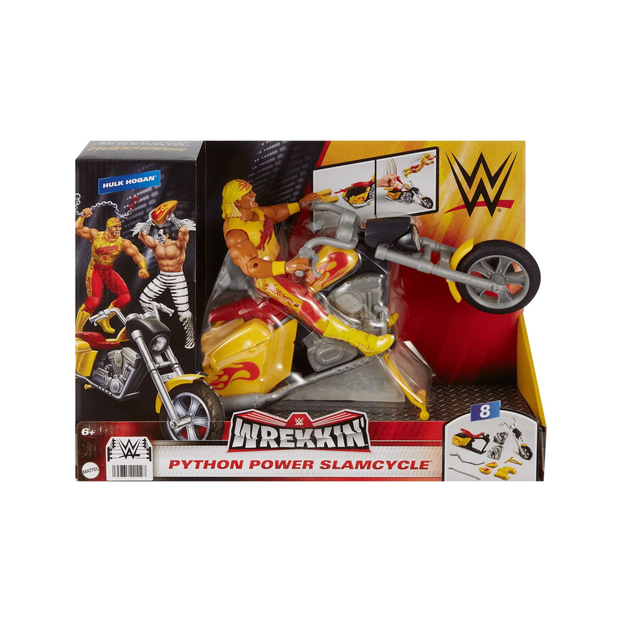 WWE Action Figure Vehicle Wrekkin Python Power Slamcycle With Hulk Hogan Action Figure