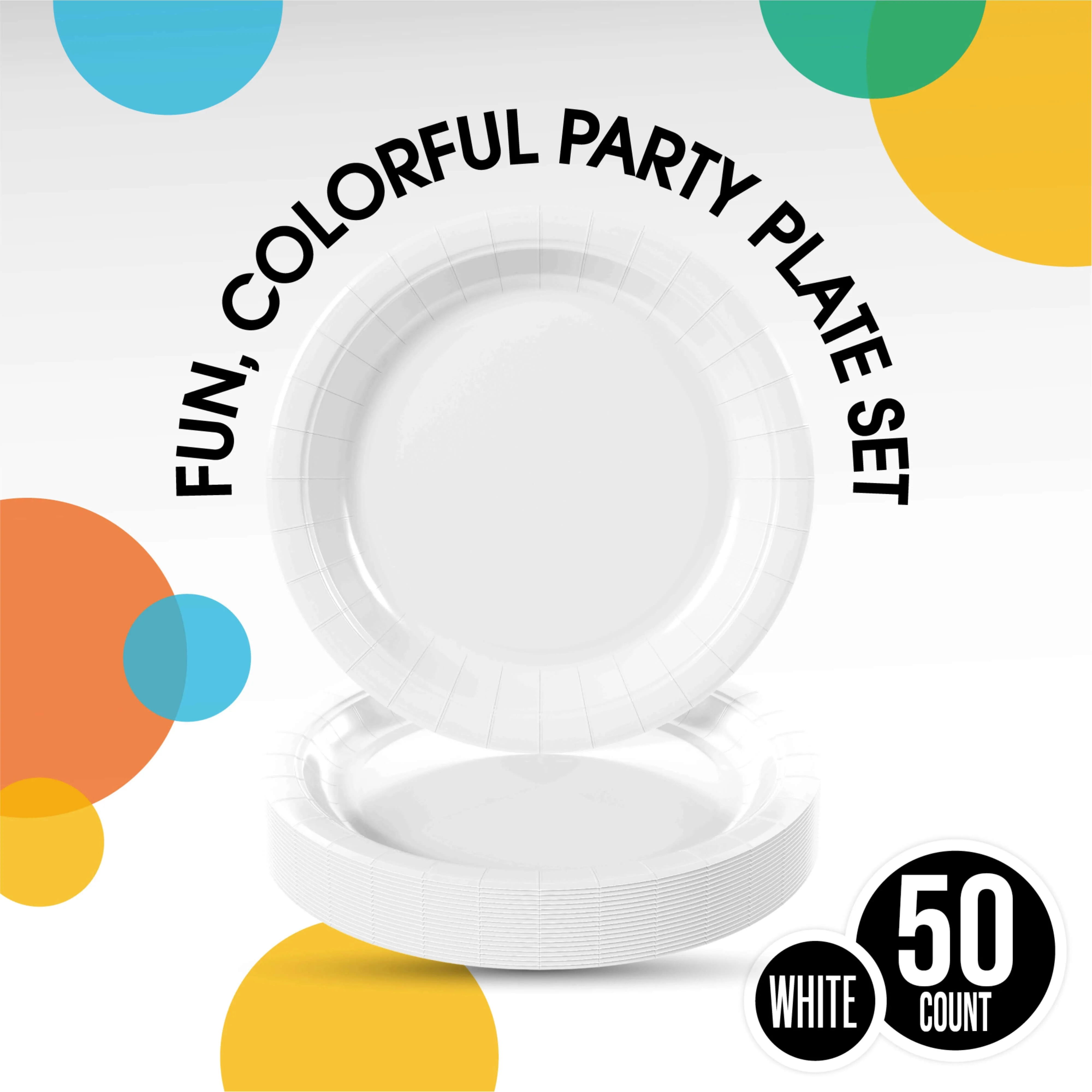 7 In. White Paper Plates - 50 Ct.