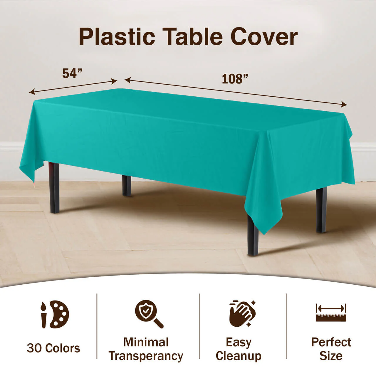 Teal Plastic Table Cover