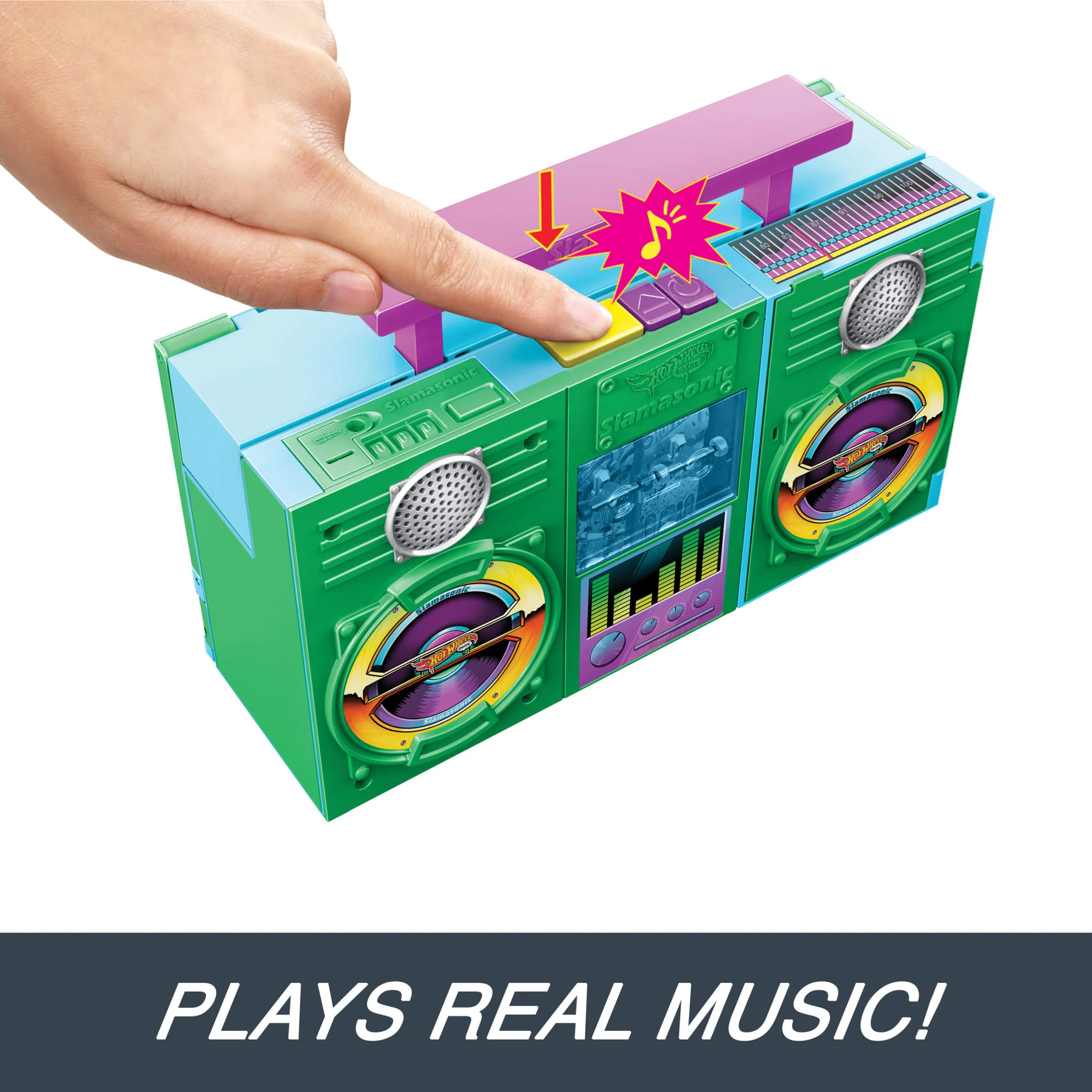 Hot Wheels Skate Boombox Skate Park Playset With 1 Exclusive Fingerboard & Skate Shoes