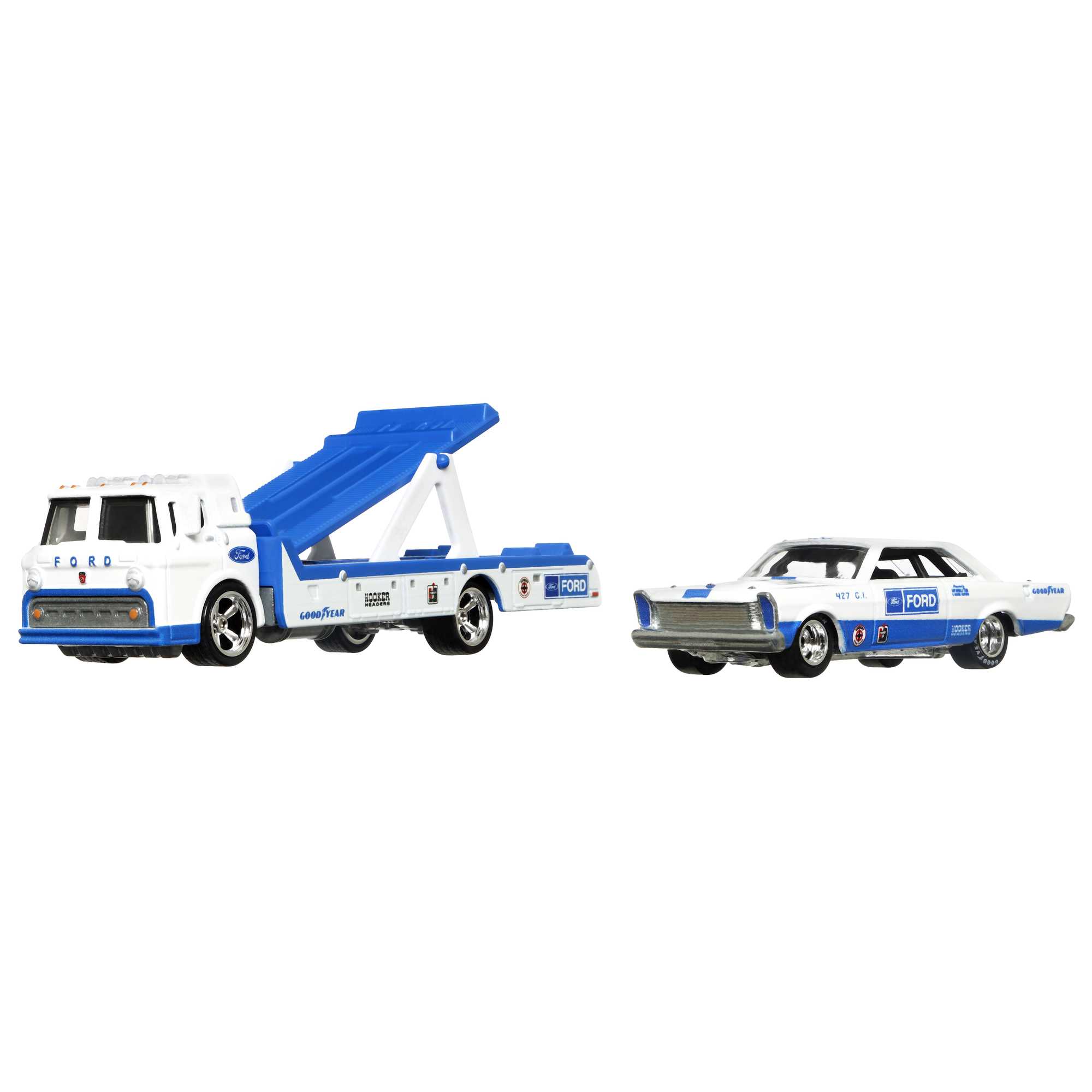 Hot Wheels Team Transport Truck & Race Car, Gift For Racing Collectors