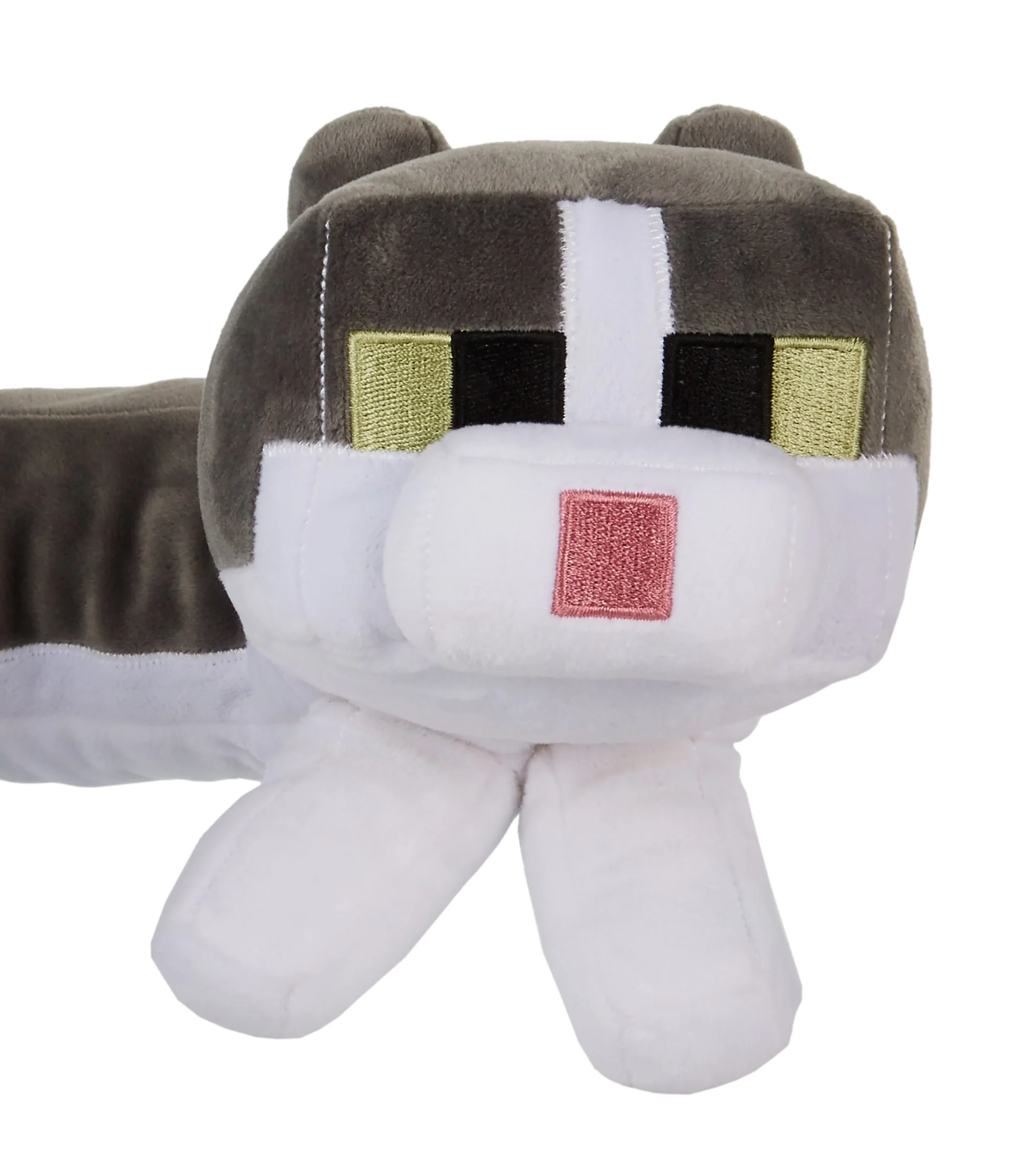 Minecraft Plush Cat Neck Pillow, Purring Sounds, Press Paw To Activate, Soft Travel Toy