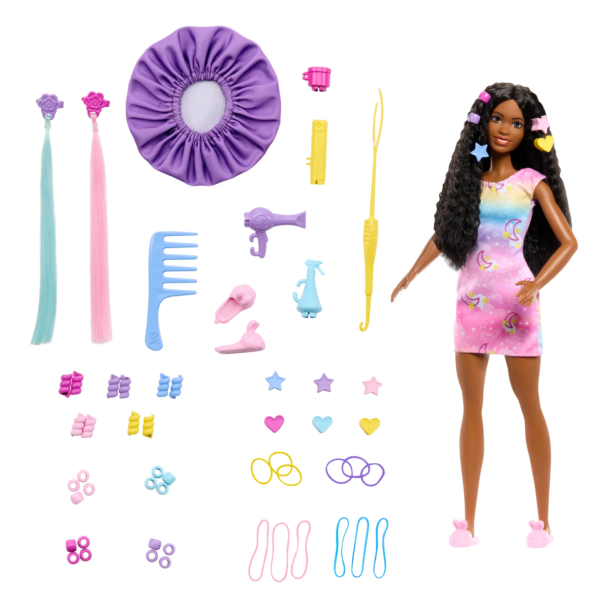 Barbie ��Brooklyn�� Hairstyling Doll & Playset With 50+ Accessories, Includes Extensions, Bonnet & More