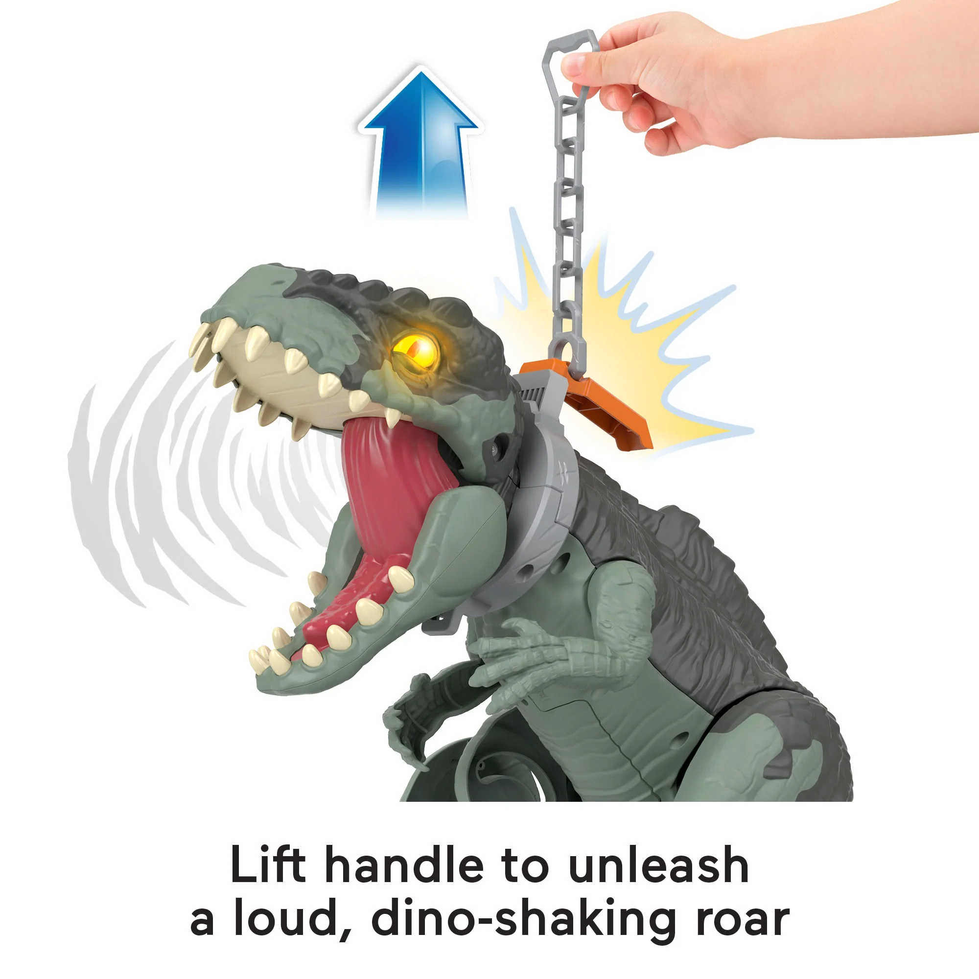 Imaginext Jurassic World Dominion Giga Dinosaur Toy With Lights & Sounds, MEGA Stomp & Rumble