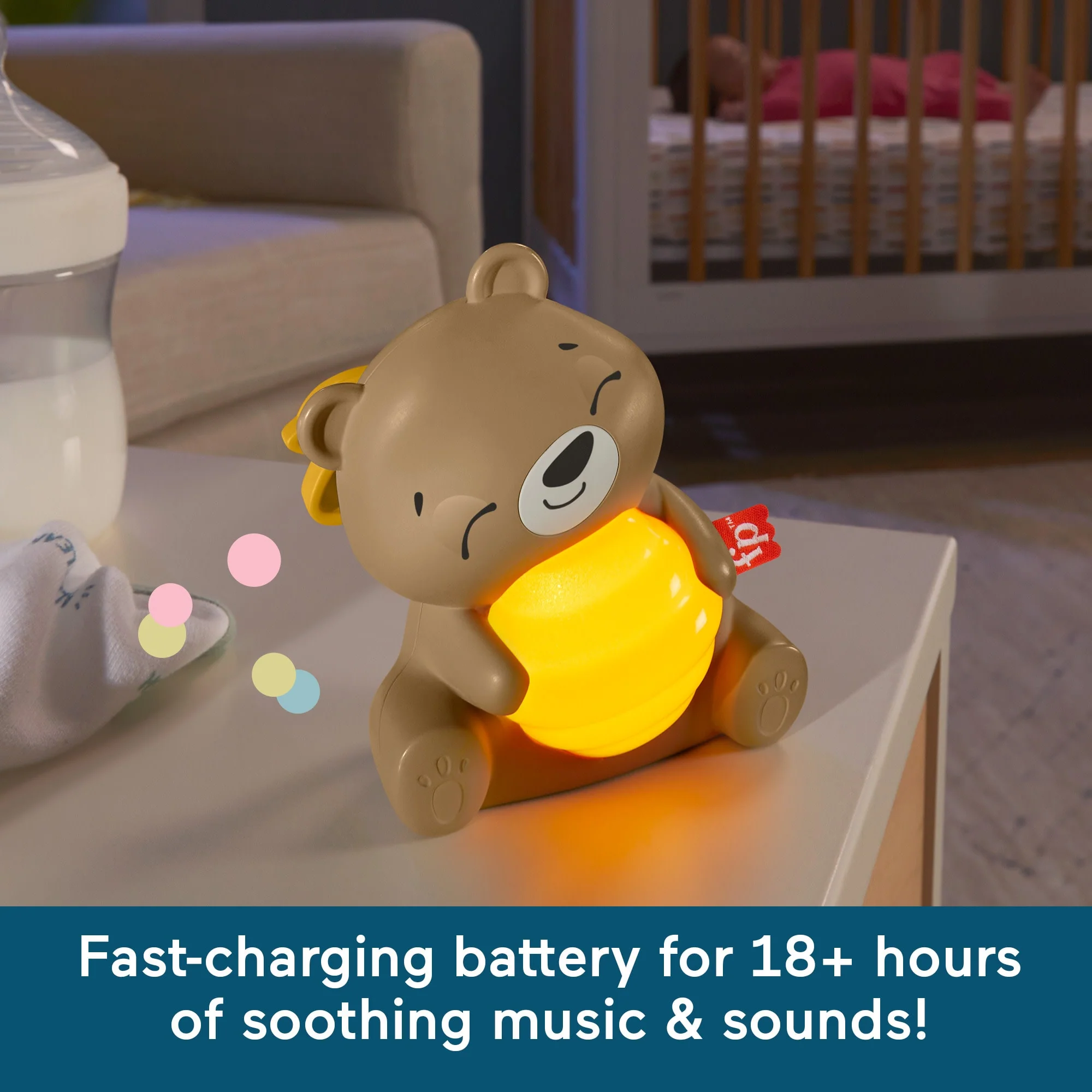 Fisher Price Beary Soothing Portable Baby Sound Machine With Customizable Timer For Newborns