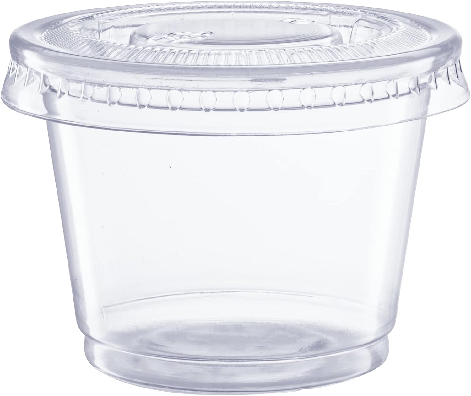 Comfy Package [2 oz. - 100 Count Clear Disposable Plastic Portion Cups with Lids - Soufflé Cups, Jello Shot Cups With Lids, Clear Plastic Containers Perfect for salad Dressing and More
