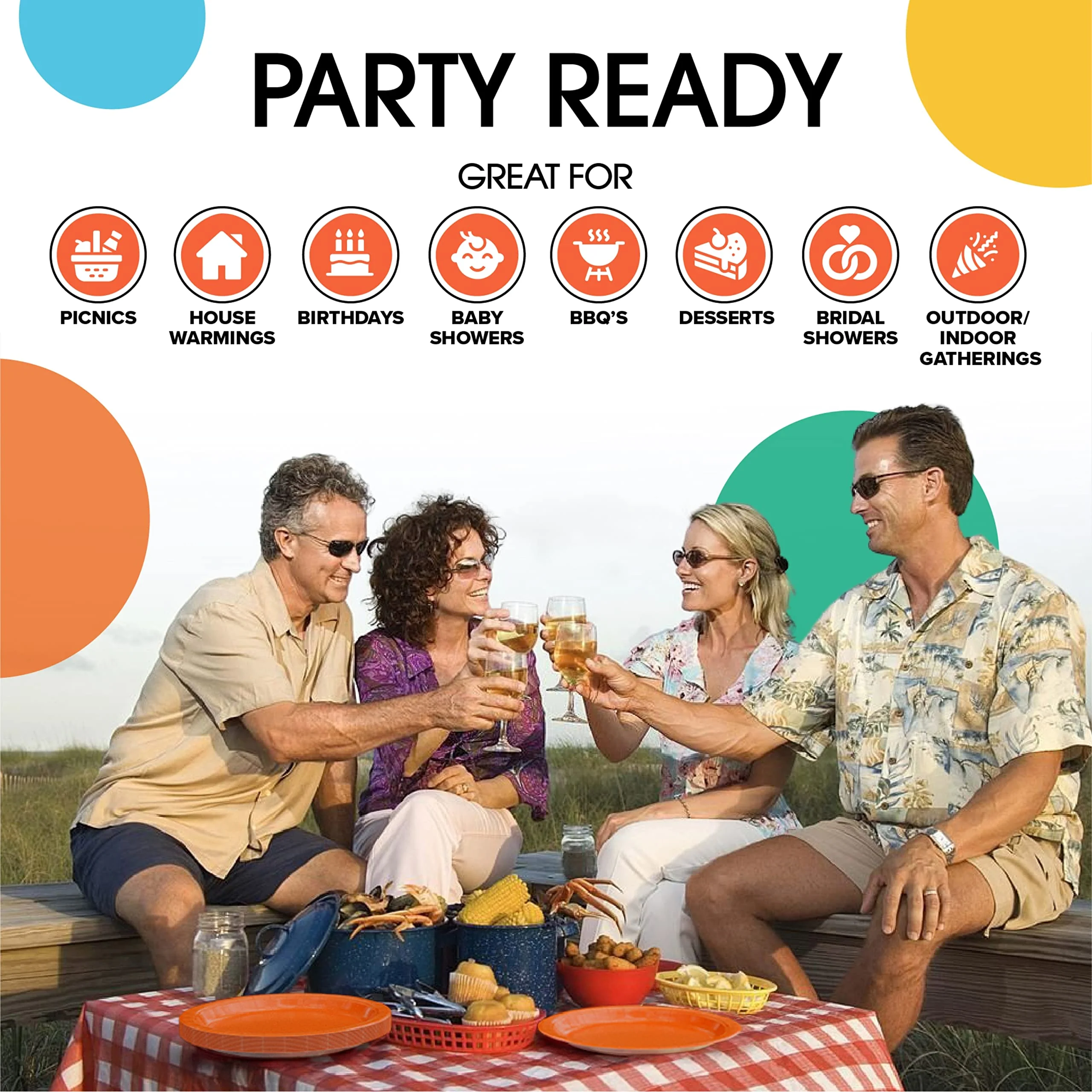 7 In. Orange Paper Plates | 100 Count