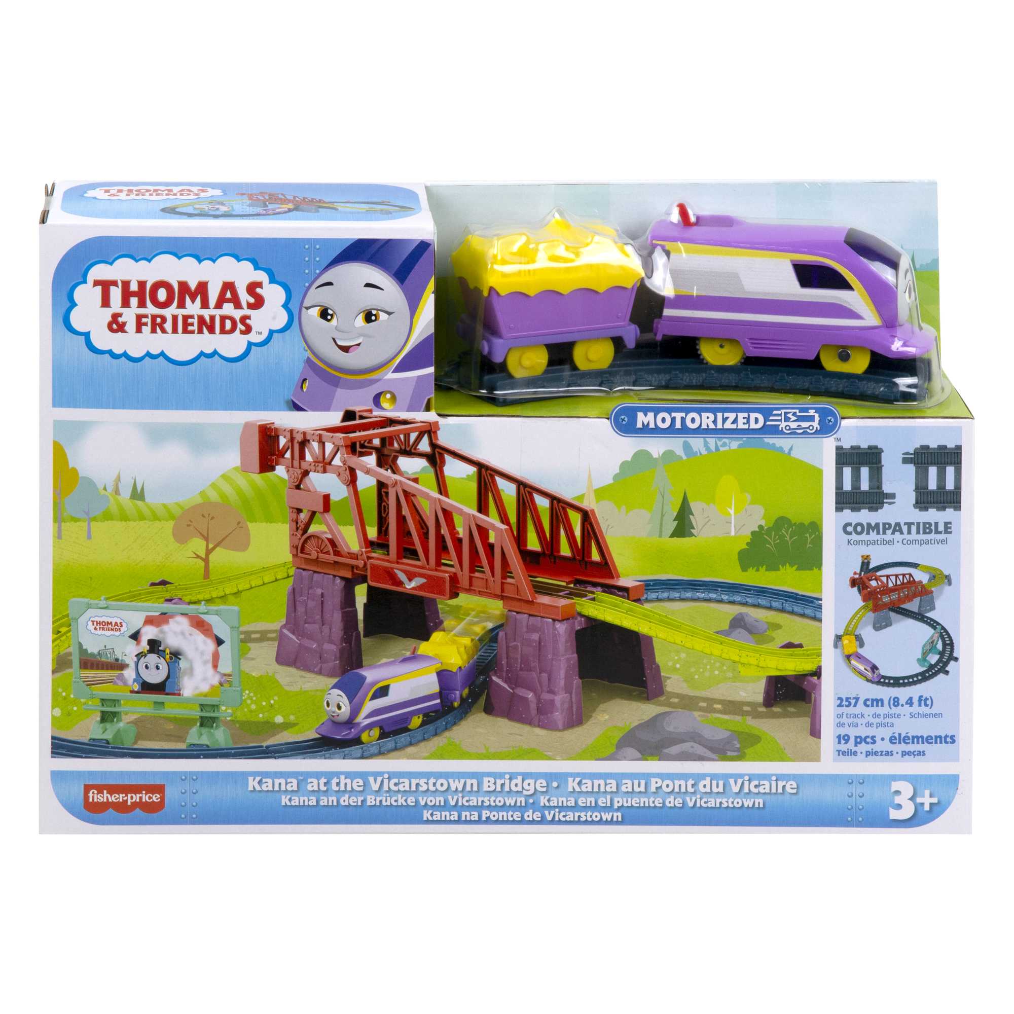 Thomas And Friends Vicarstown Bridge Train Set, Figure-8 Track Set With Motorized Kana Engine