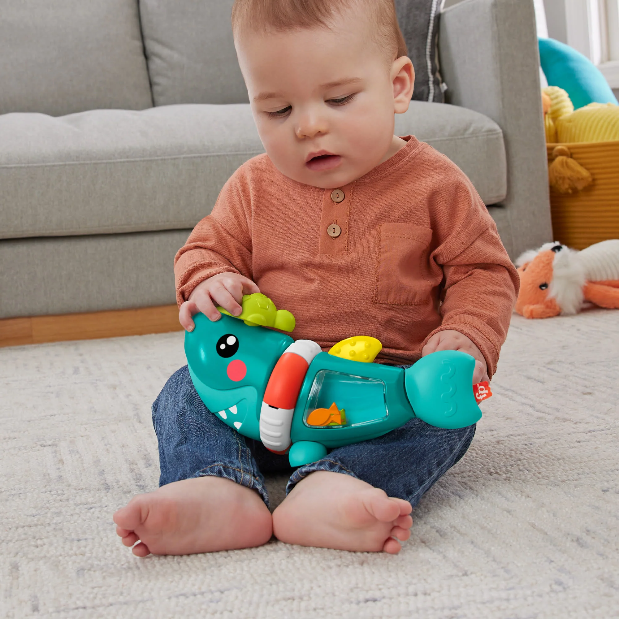Fisher-Price Paradise Pals Baby Fine Motor Toy With Sensory Details, Busy Activity Shark