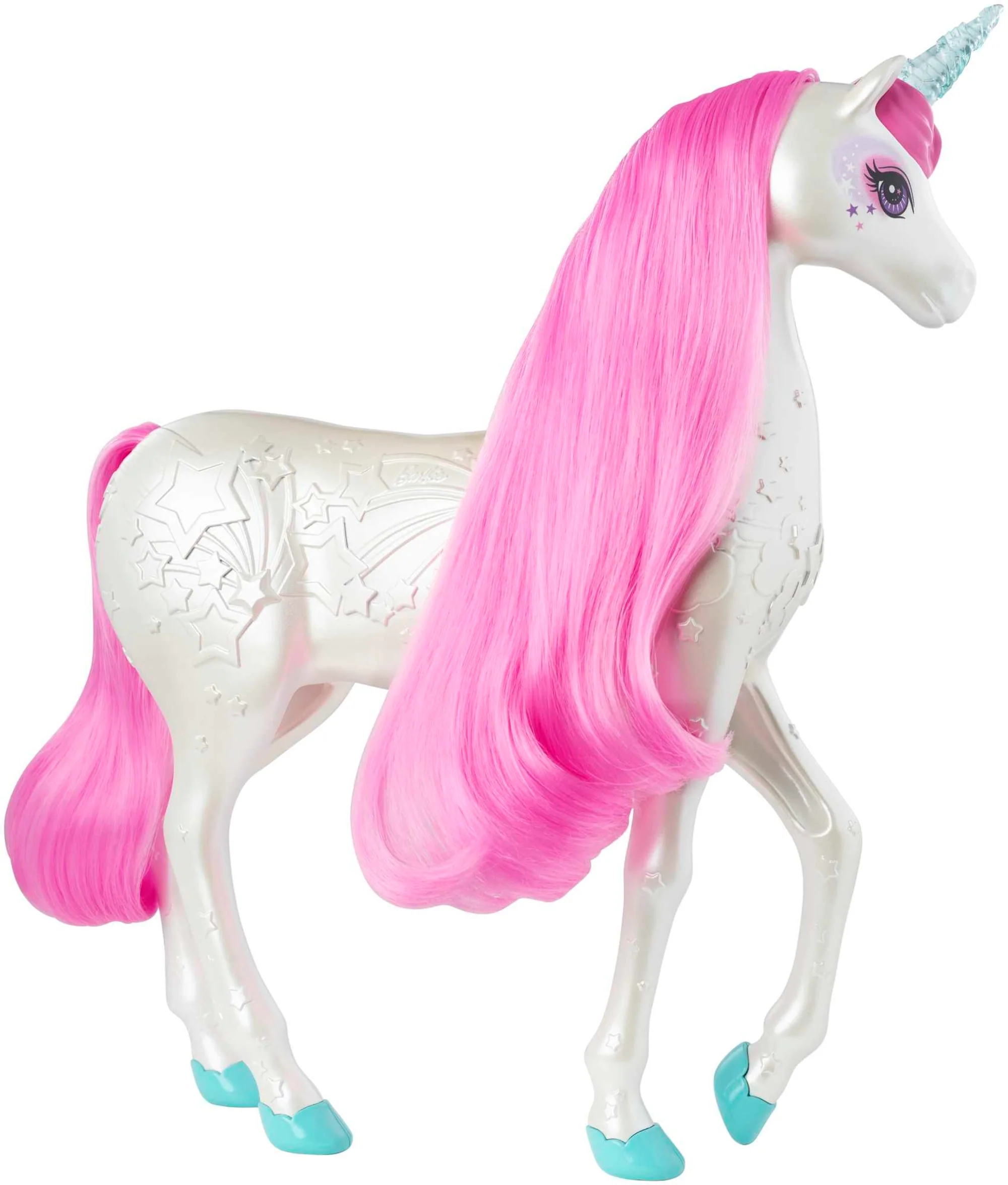 Barbie Dreamtopia Brush ��n Sparkle Unicorn With Lights And Sounds, White With Pink Mane And Tail
