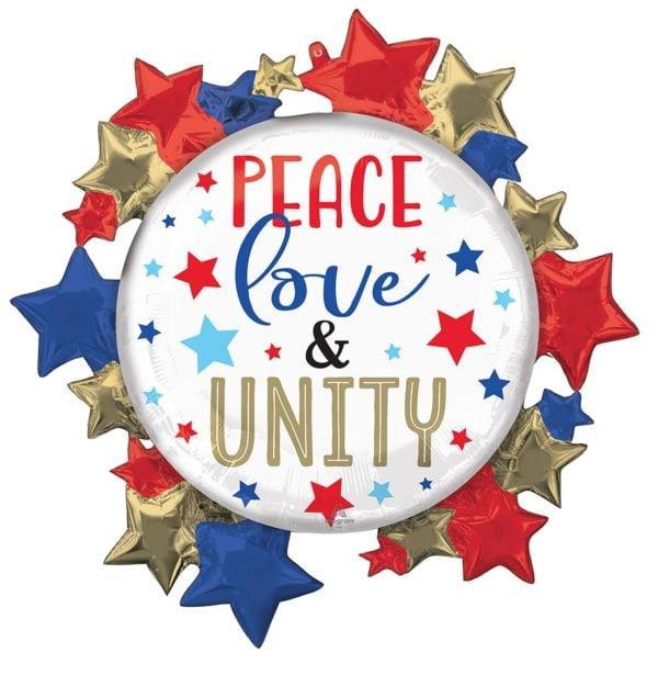 Anagram Peace, Love & Unity 30in Foil Balloon