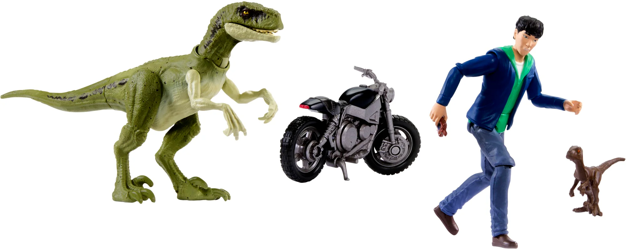 Jurassic World: Chaos Theory Dinosaur Kenji Action Figure Motorcycle Toy Story Pack