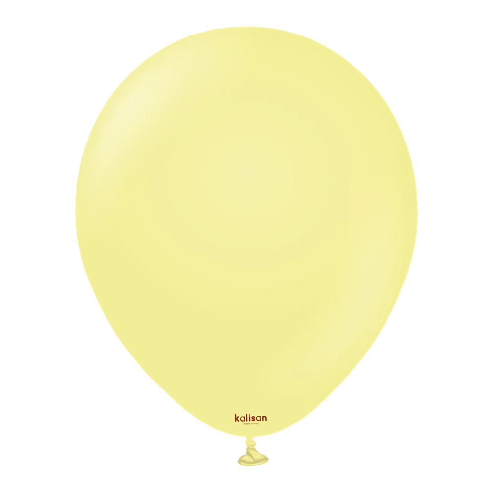 12 inch Kalisan Macaron Yellow Latex Balloons 100ct