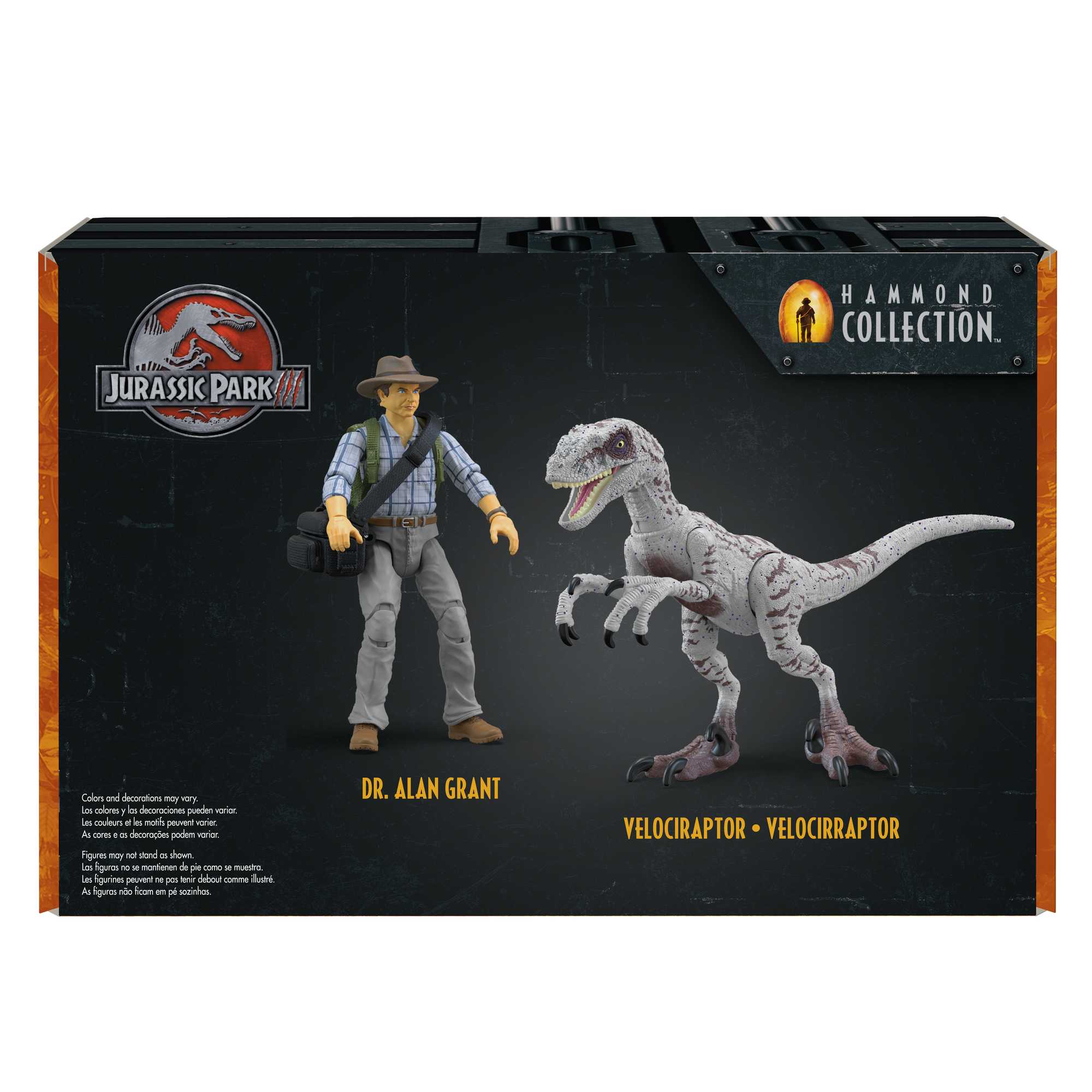 Jurassic World Toys Dr Grant & Raptor Figures Hammond Collection