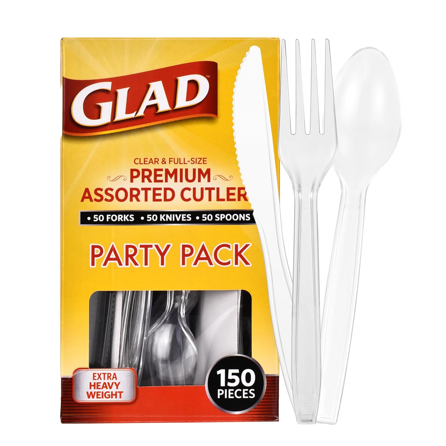 Glad, 240 Count (Pack of 1), Clear Assorted Cutlery