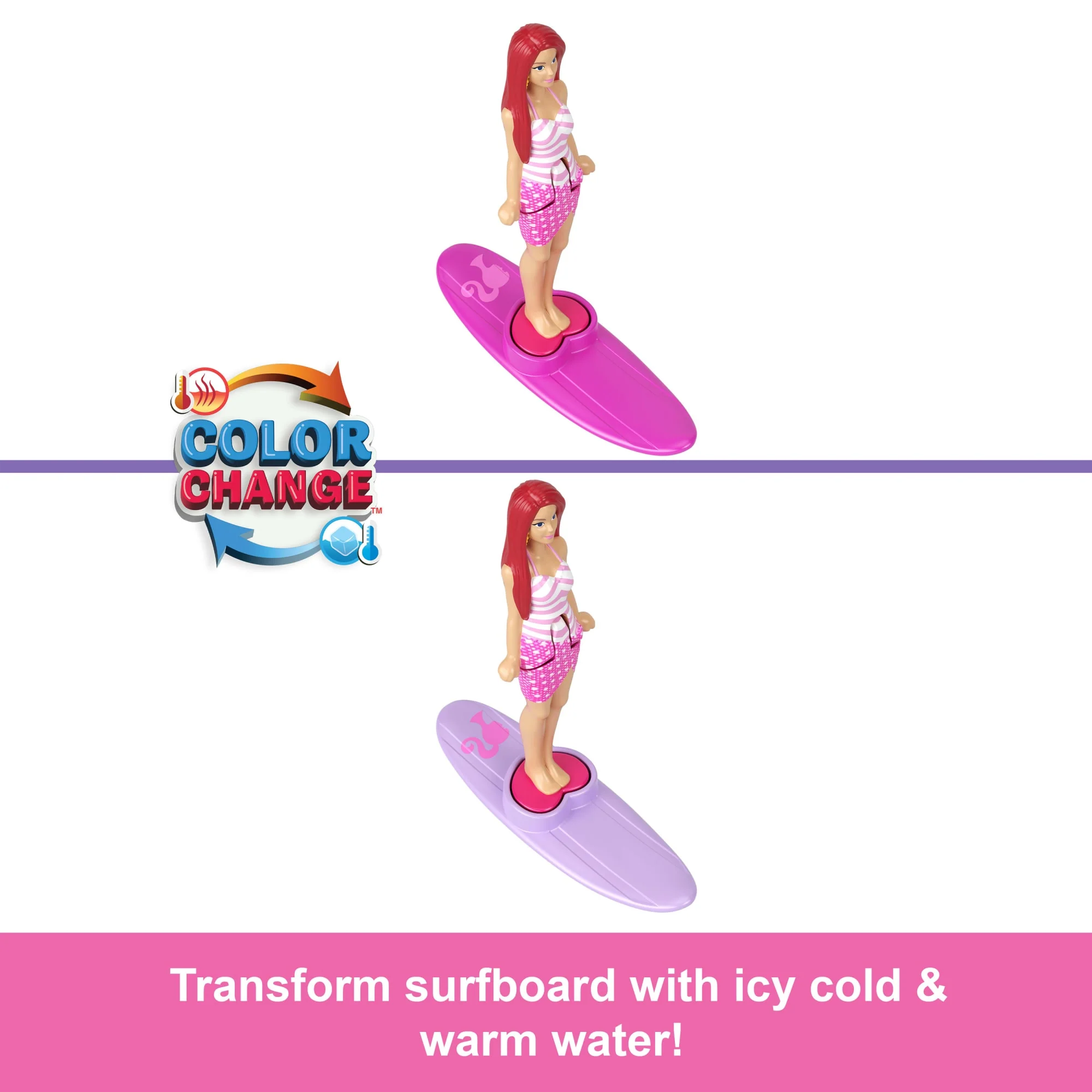 Barbie Mini Barbieland Doll & Vehicle Set With 1.5-Inch Doll & Beach Convertible With Color-Change