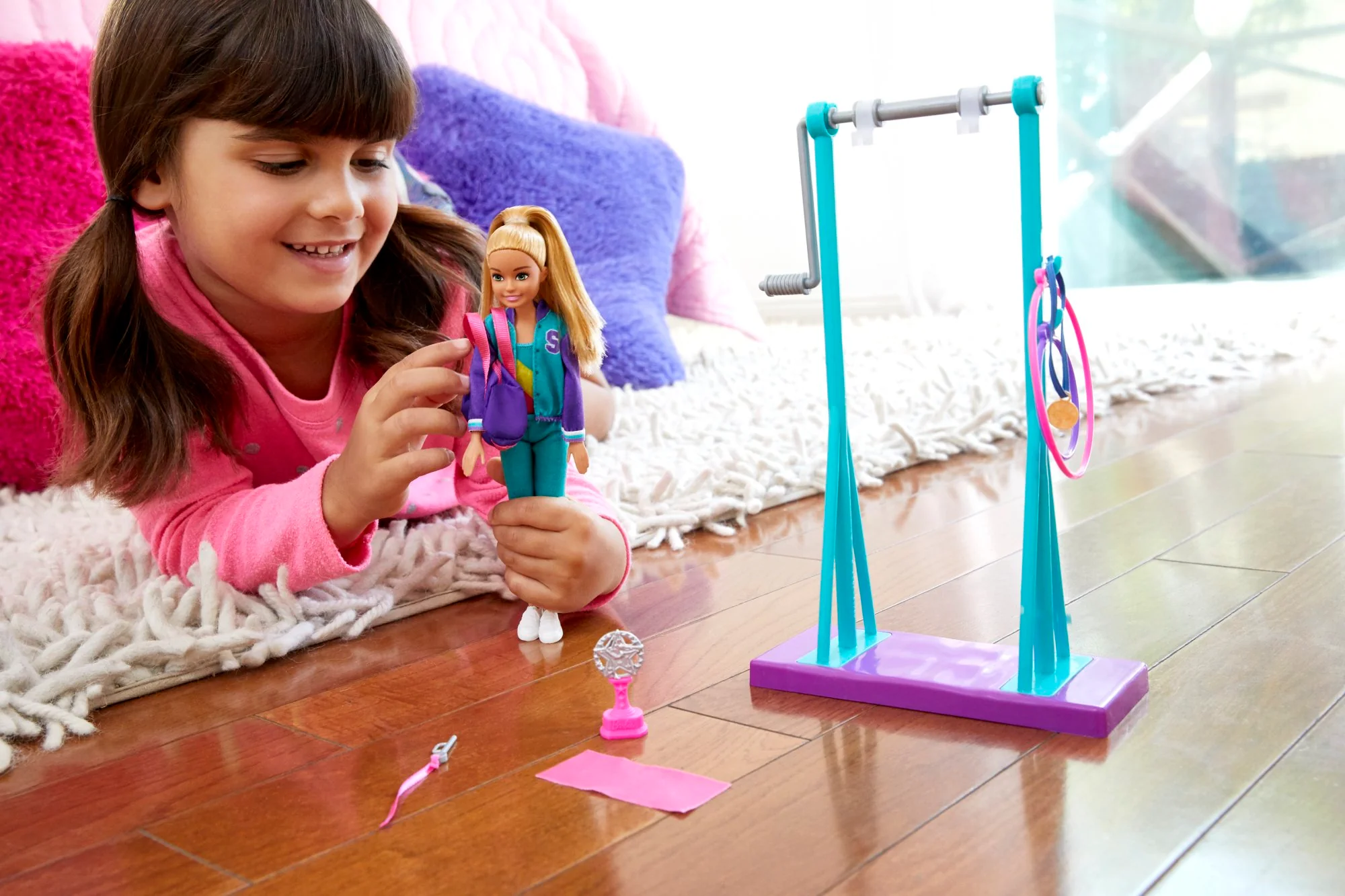 Barbie Team Stacie Doll And Gymnastics Playset