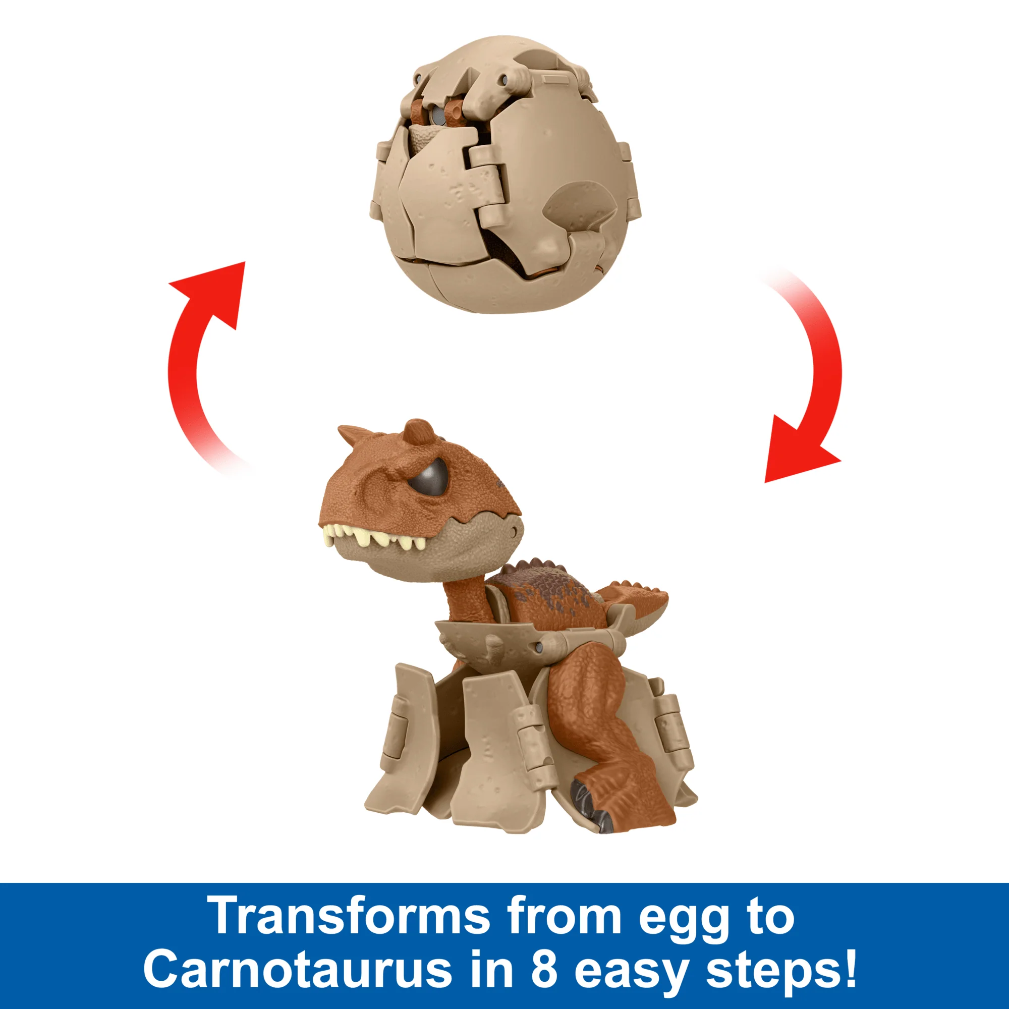 Jurassic World Egg To Carnotaurus Dinosaur Transforming Toy Hidden Hatchers