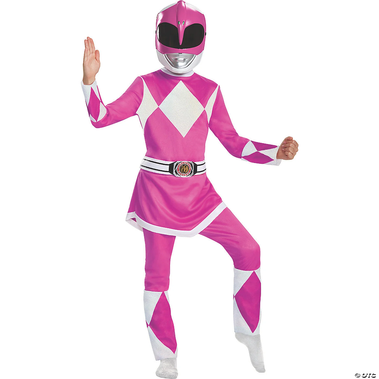 Girl's Deluxe Mighty Morphin Pink Power Ranger Costume - Medium