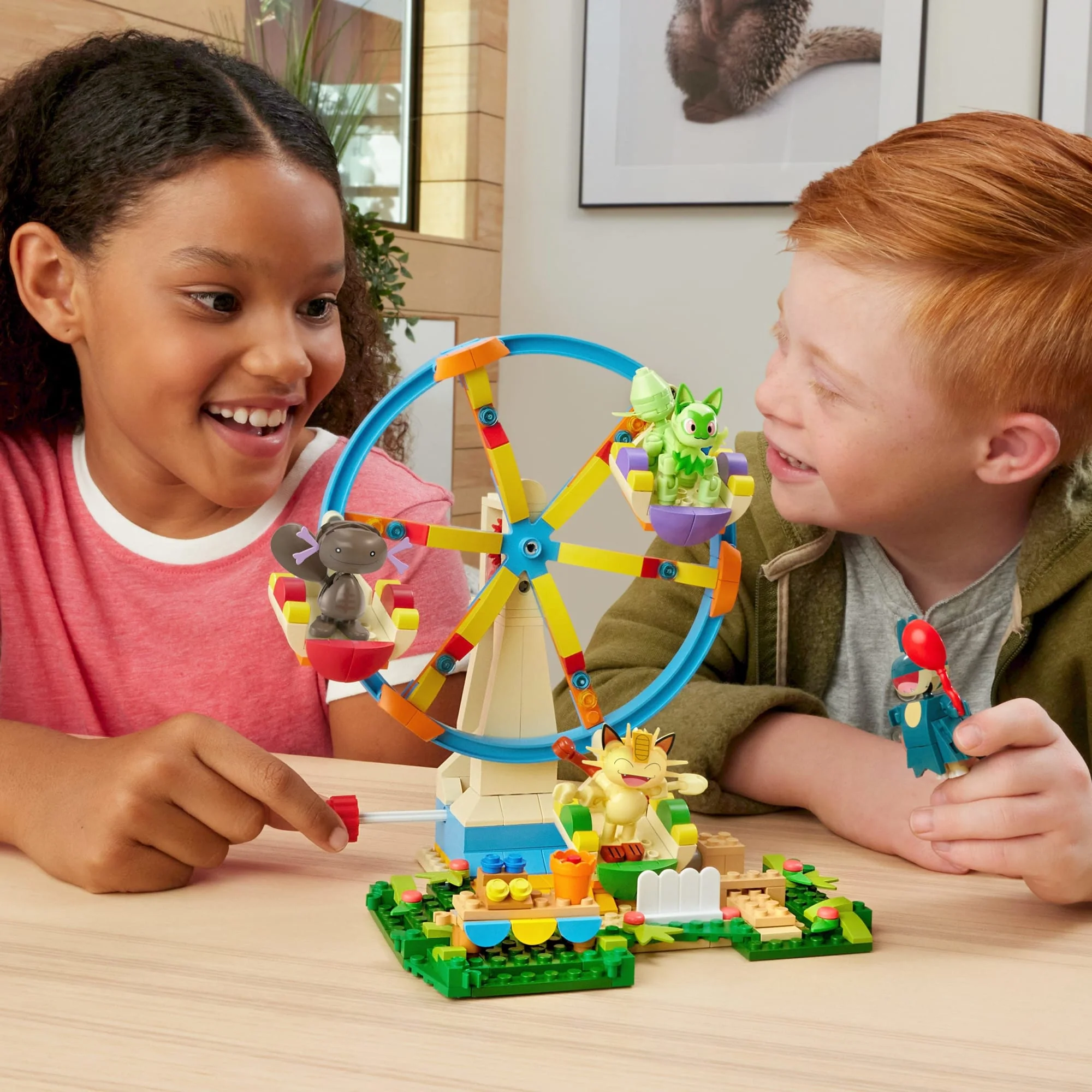 MEGA Pok��mon Ferris Wheel Fun Building Toy Kit, With 4 Action Figures (393 Pieces) For Kids