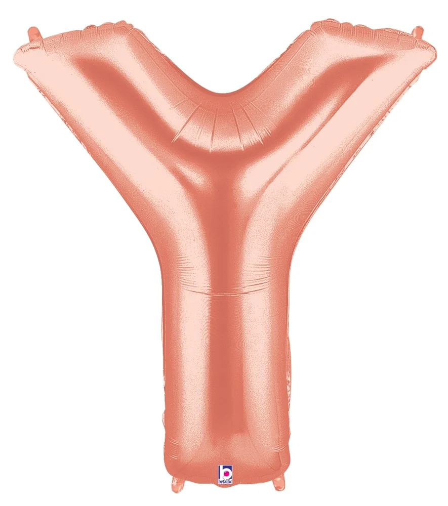 Betallic Y Rose Gold 34 inch Shaped Foil Balloon Polybagged 1ct