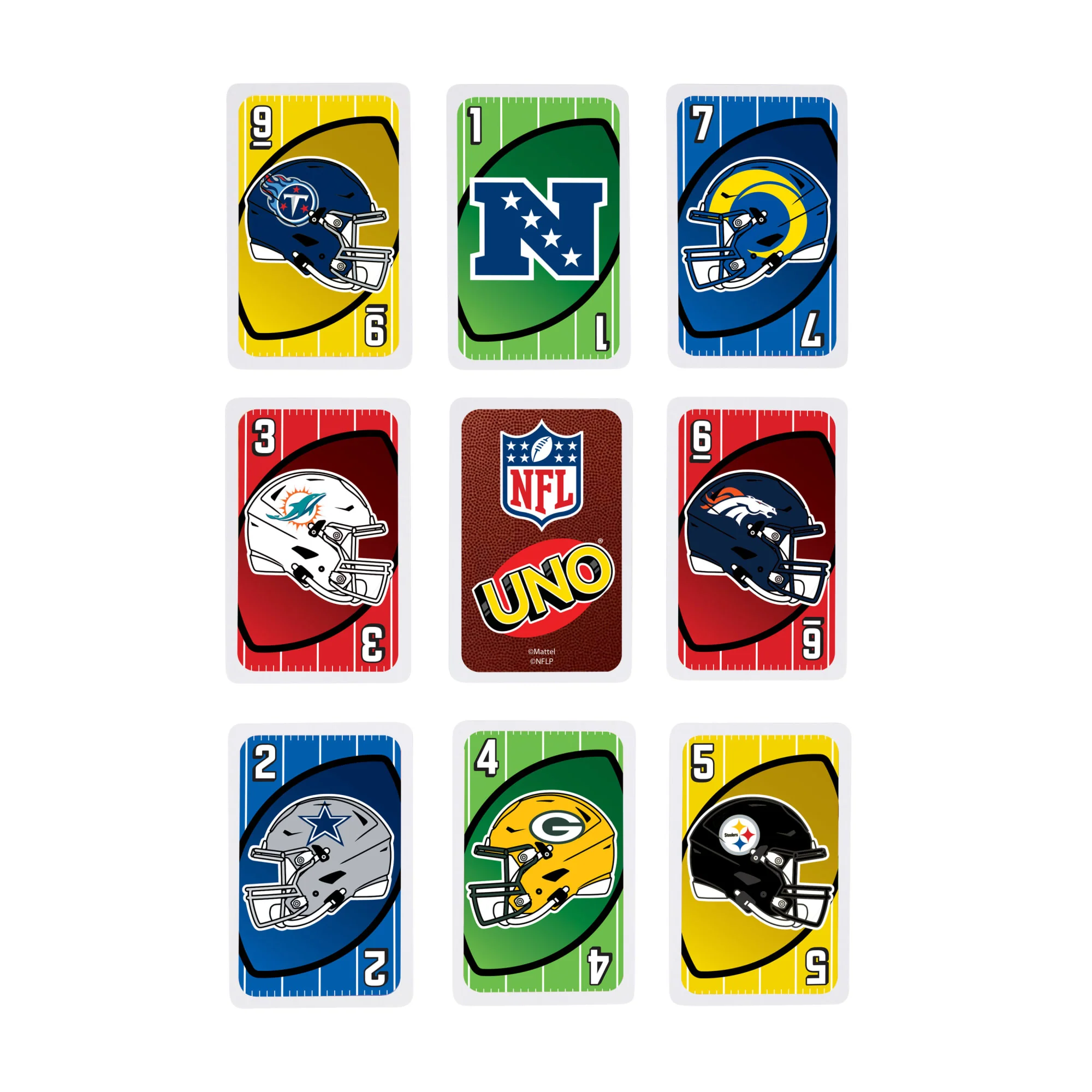 UNO NFL Card Game in Storage & Travel Tin For Kids, Adults & Family Night, Features All 32 NFL Teams