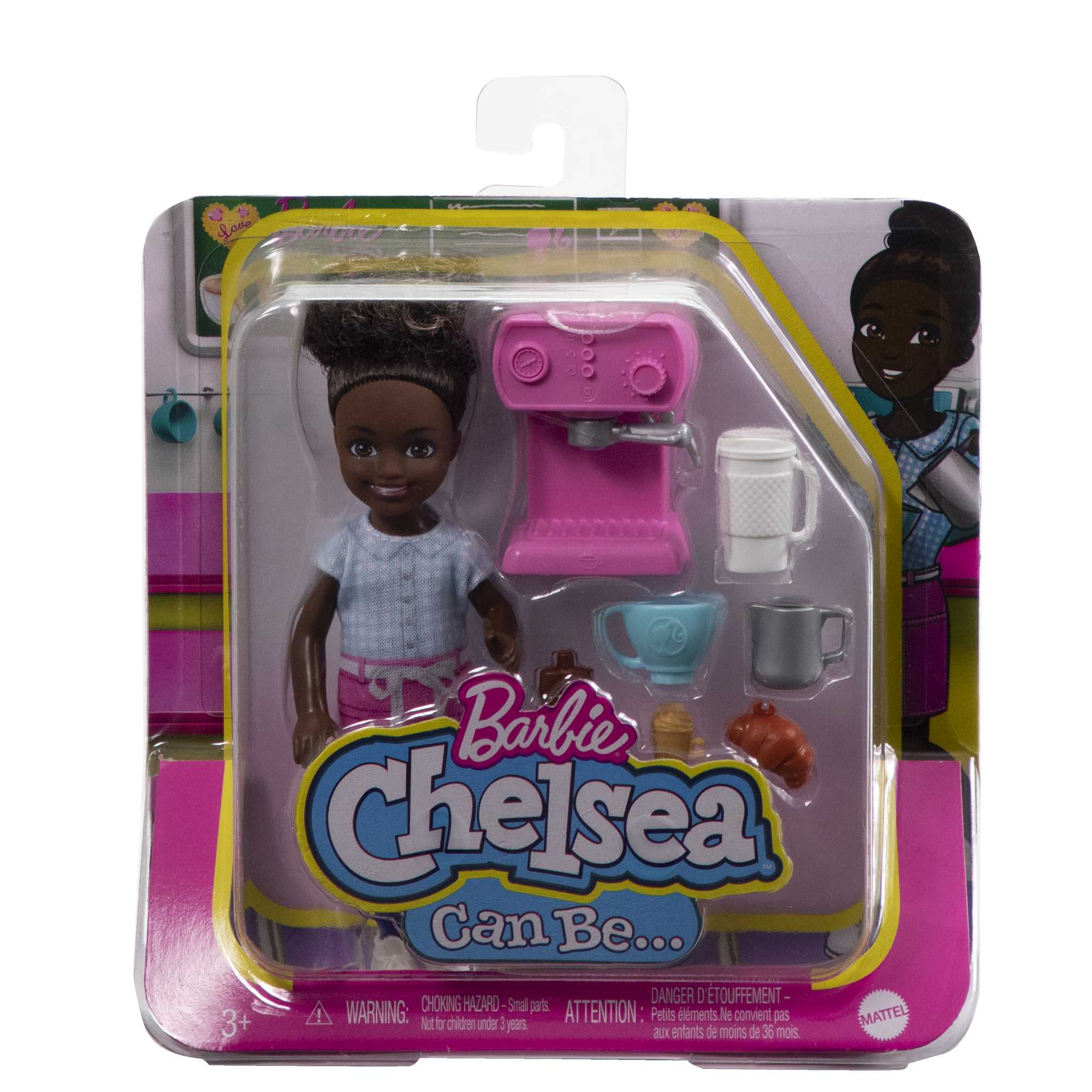 Barbie Chelsea Can Be�� Barista Doll And 7 Career-Themed Accessories Including Coffee Maker