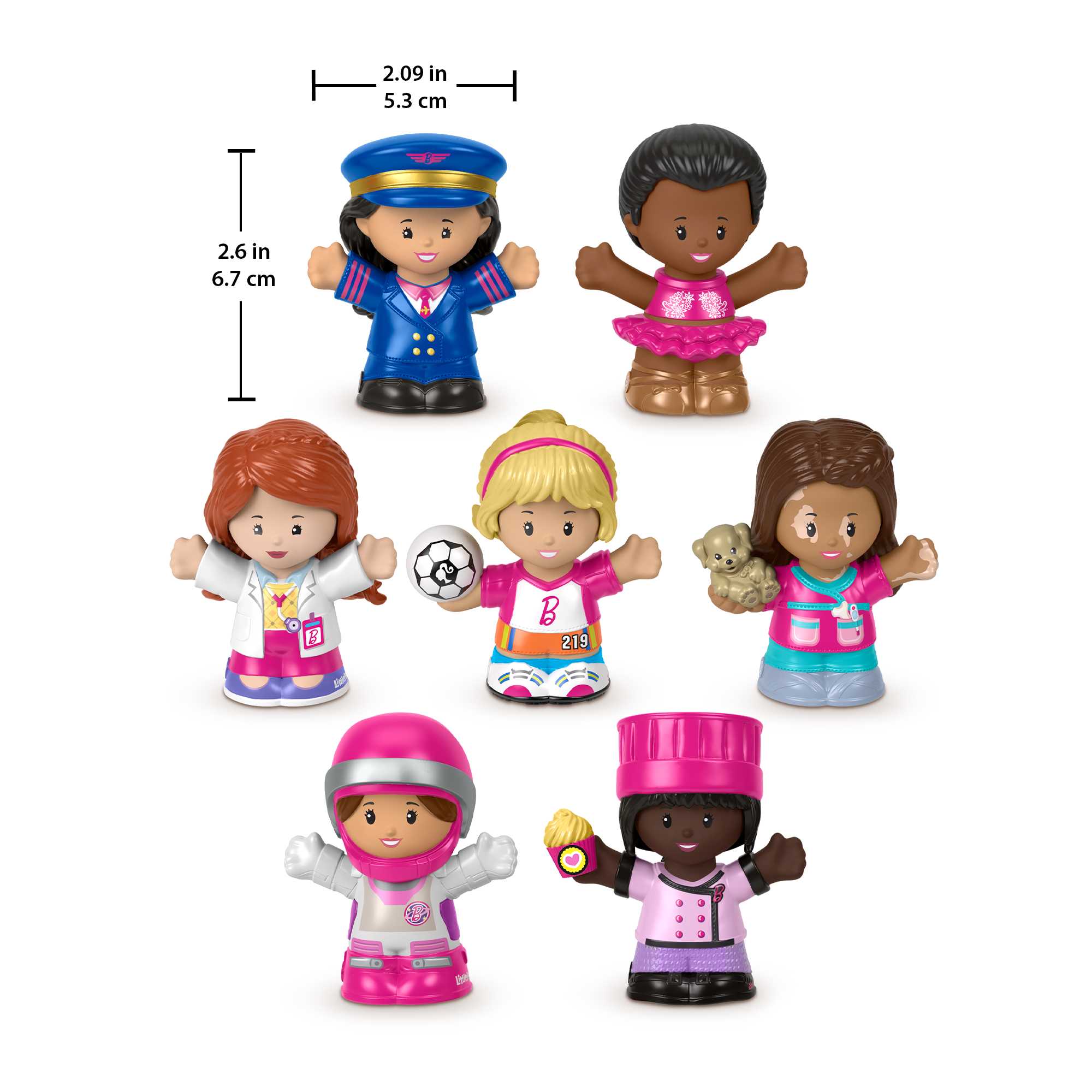 Fisher-Price Little People Barbie You Can Be Anything Figure Pack, 7-Piece Toddler Toy