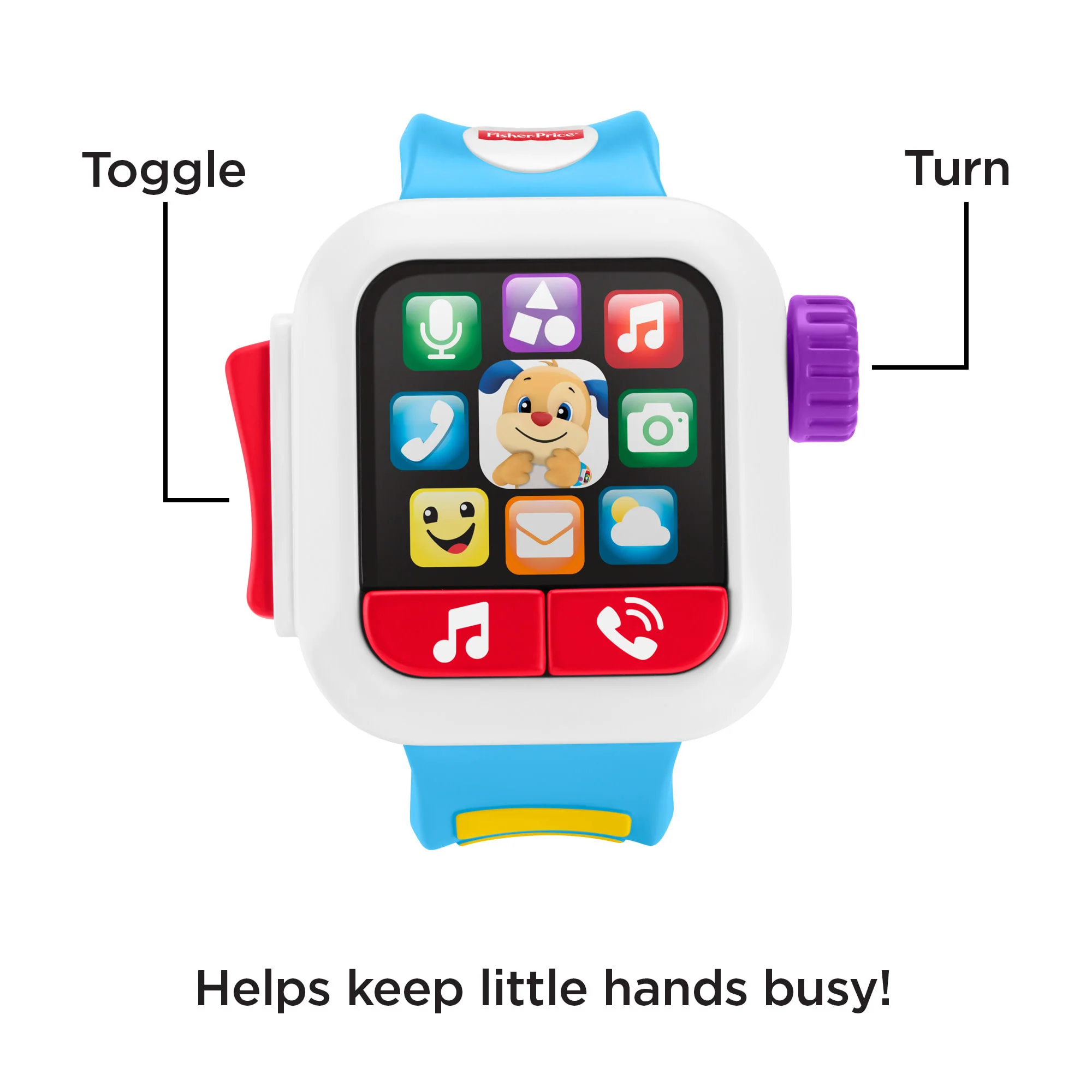 Fisher-Price Laugh & Learn Time To Learn Smartwatch Electronic Musical Toy For Infant & Toddler