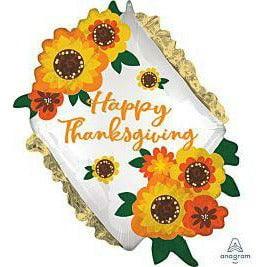 Anagram Thanksgiving Ruffle Diamond 27in Satin Foil Balloon