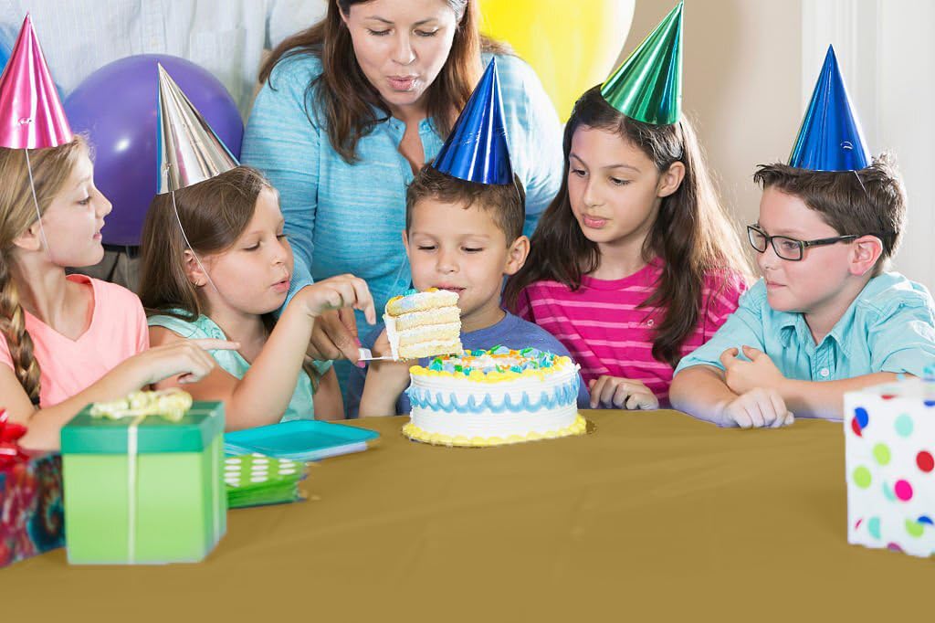 Gold Plastic Table Cover