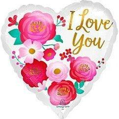 Anagram Love You Ombre Flowers 17in Foil Balloon