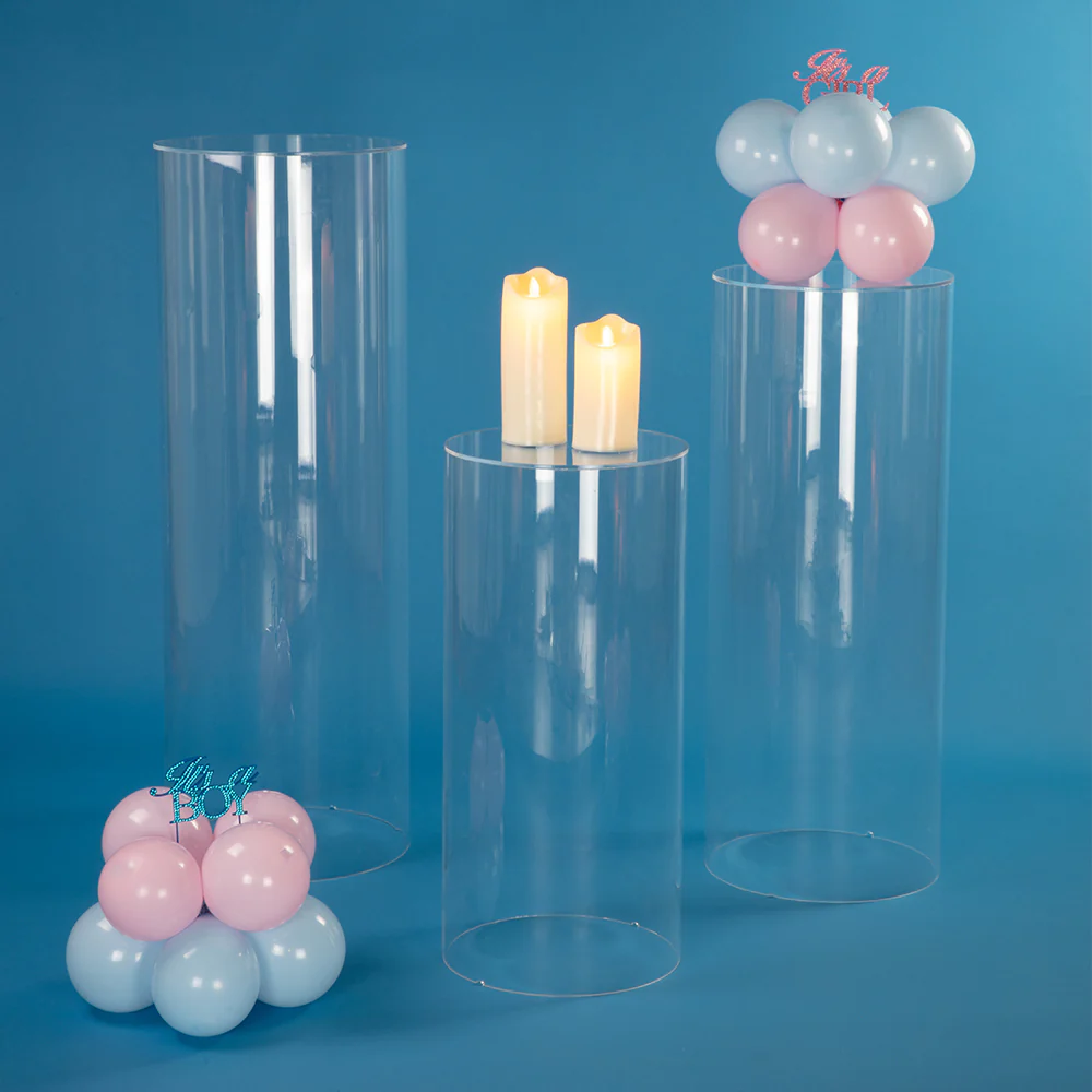 Clear Acrylic Cylinder Set 3 pc 24