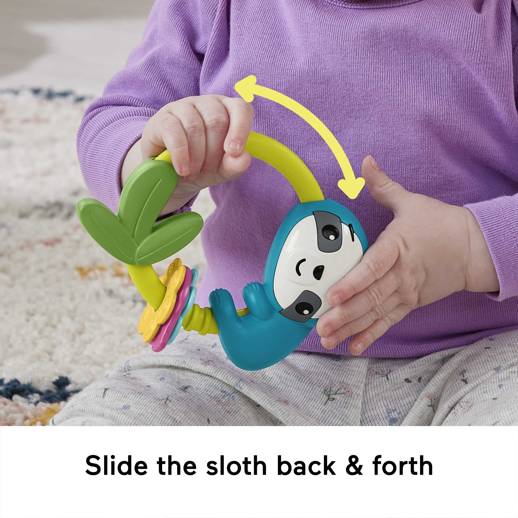 Fisher-Price Baby Sensory Toy With Fine Motor Activities For Newborns, Slide & Clack Sloth