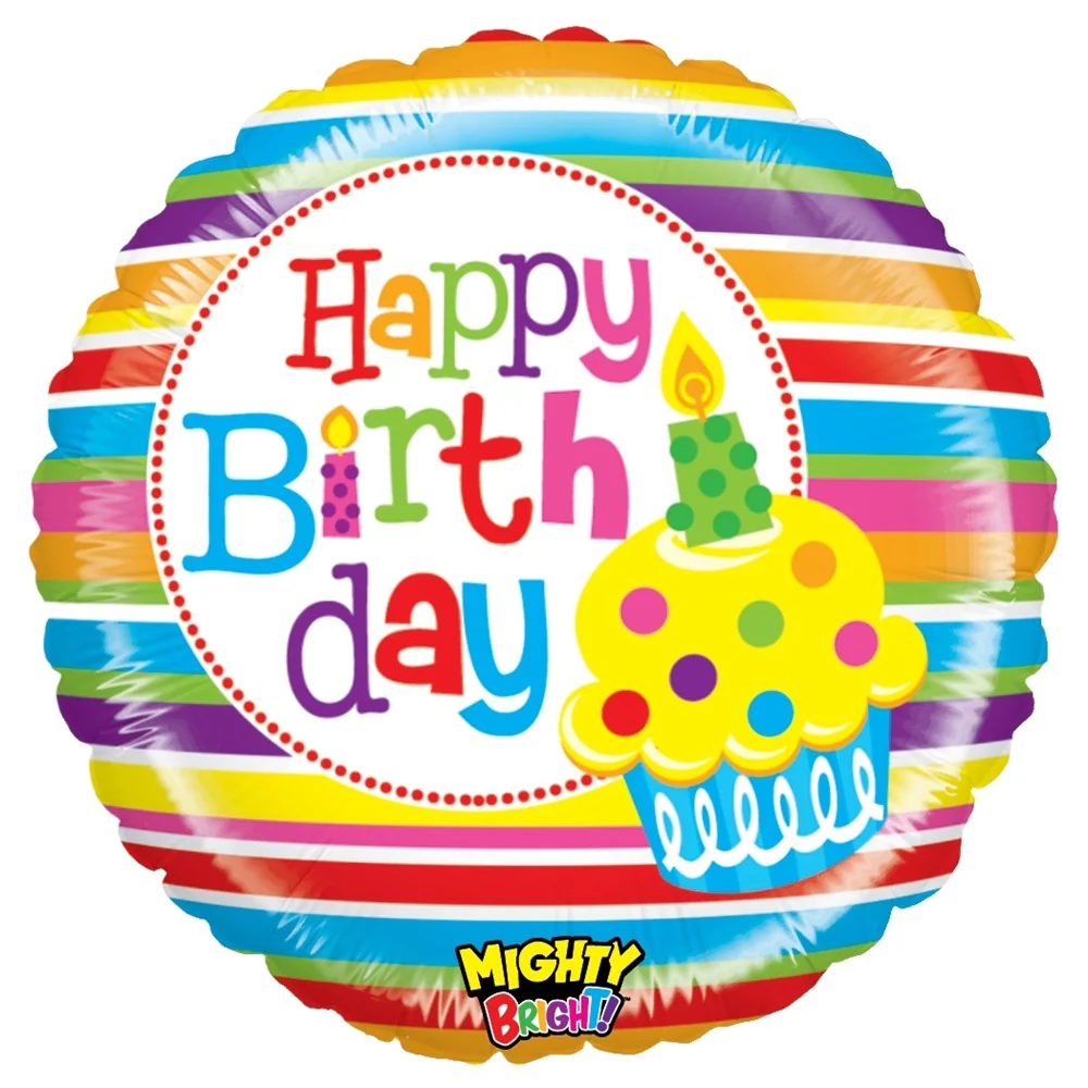 Betallic Mighty Cupcake Birthday 21 inch Mighty Bright Balloon 1ct
