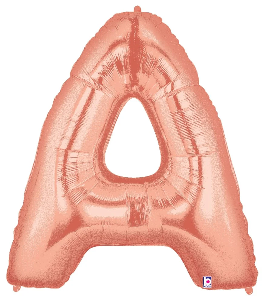 Betallic A Rose Gold 34 inch Shaped Foil Balloon Packaged 1ct