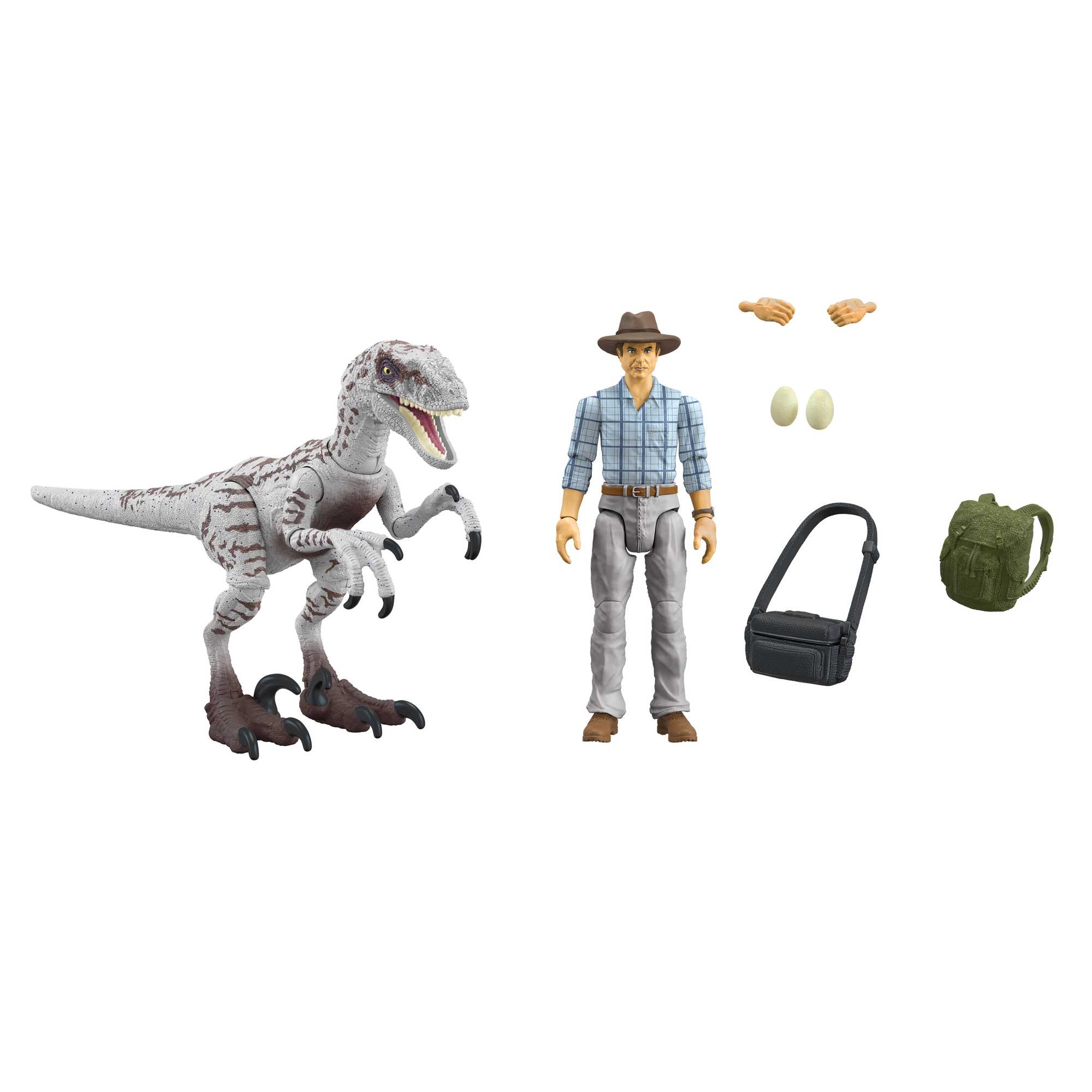 Jurassic World Toys Dr Grant & Raptor Figures Hammond Collection