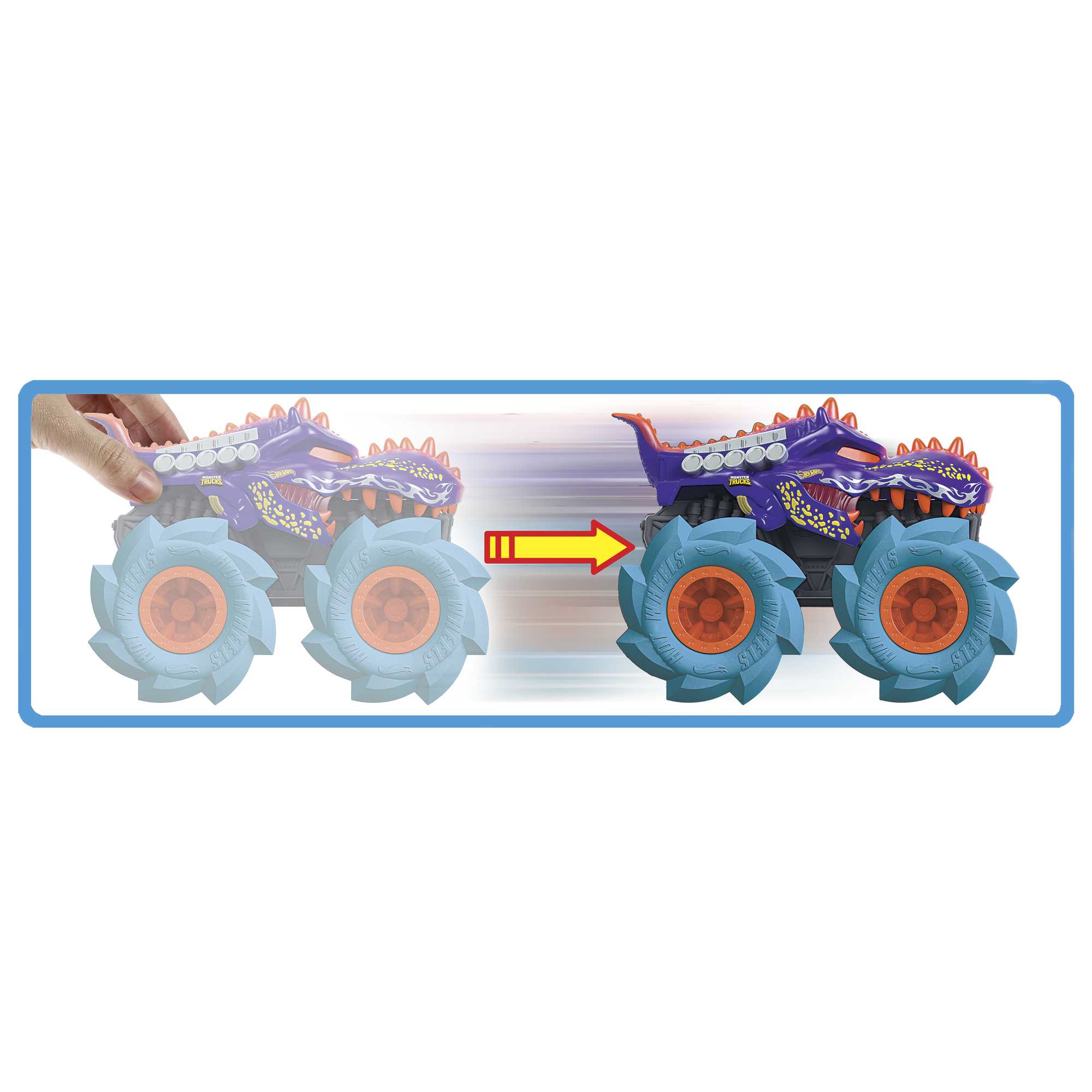 Hot Wheels Monster Trucks Veh��culo de Juguete 1:43 Llantas Todo Terreno Mega-Wrex