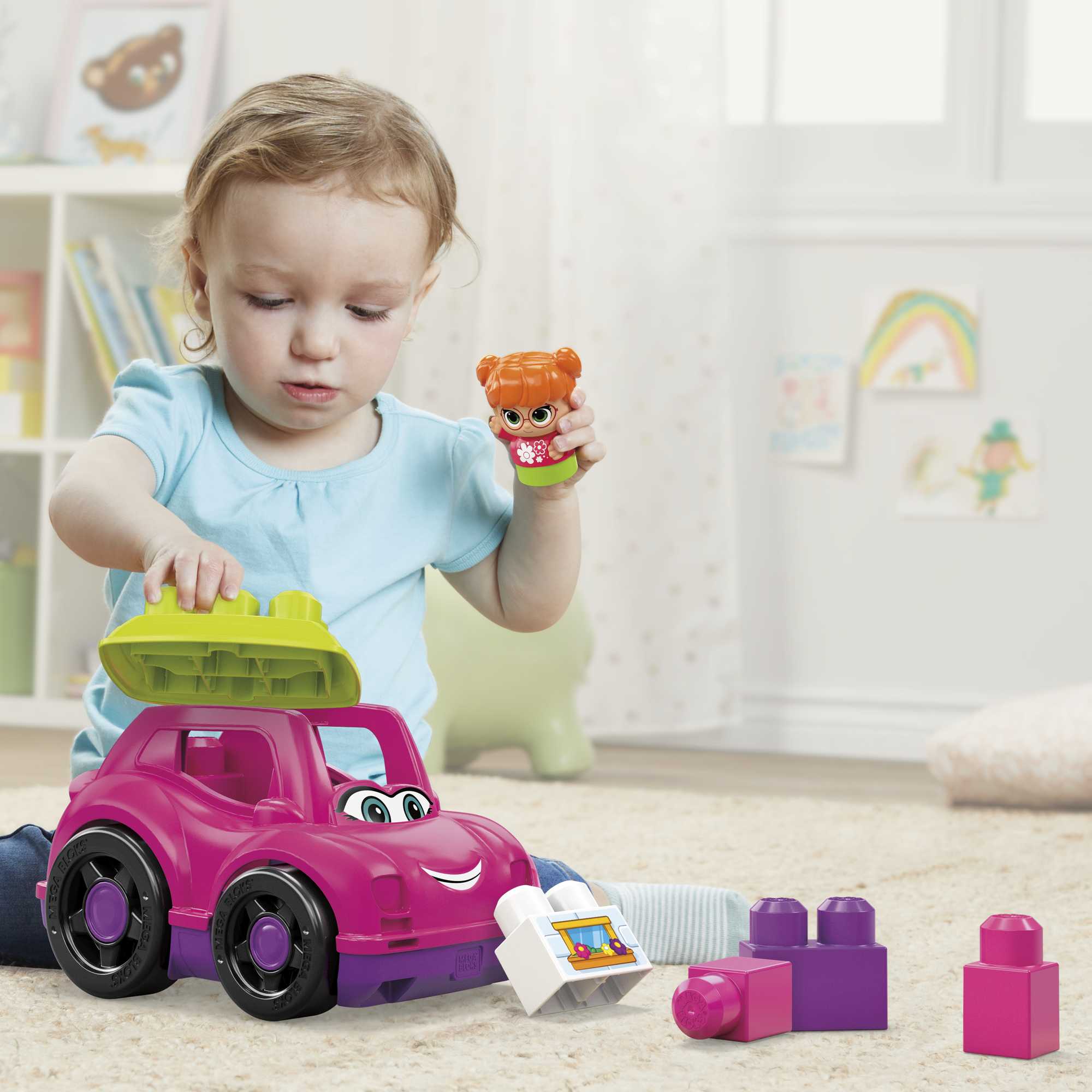 MEGA BLOKS Catie Convertible Fisher-Price Toy Blocks With 1 Figure (6 Pieces) For Toddler