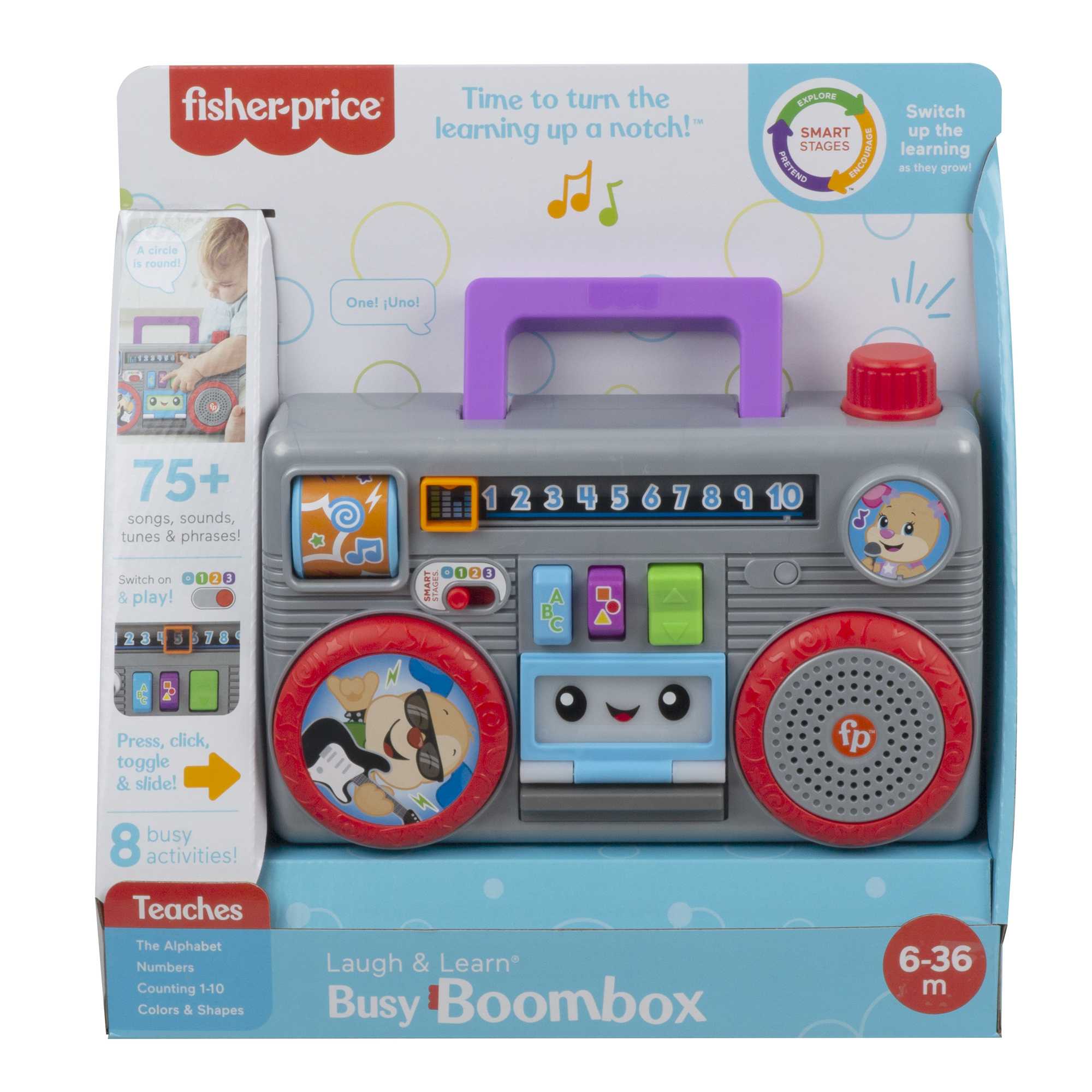 Fisher-Price Laugh & Learn Busy Boombox, Ages 6 To 36 Months