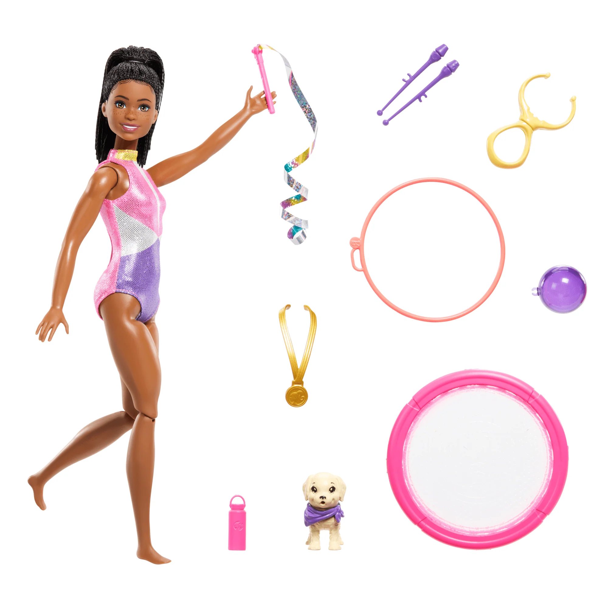Barbie ��Brooklyn�� Gymnast Doll & Playset With Fashion Doll, Puppy, Trampoline And Accessories