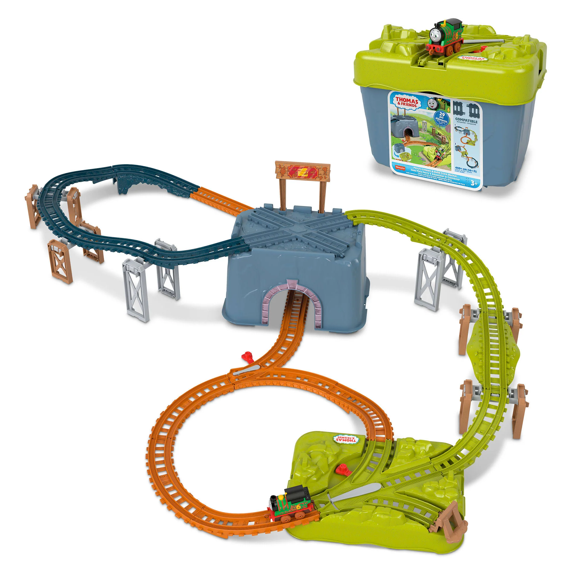 Thomas & Friends Toy Train Set, Percy��S Connect & Build Track Bucket, Preschool Toy