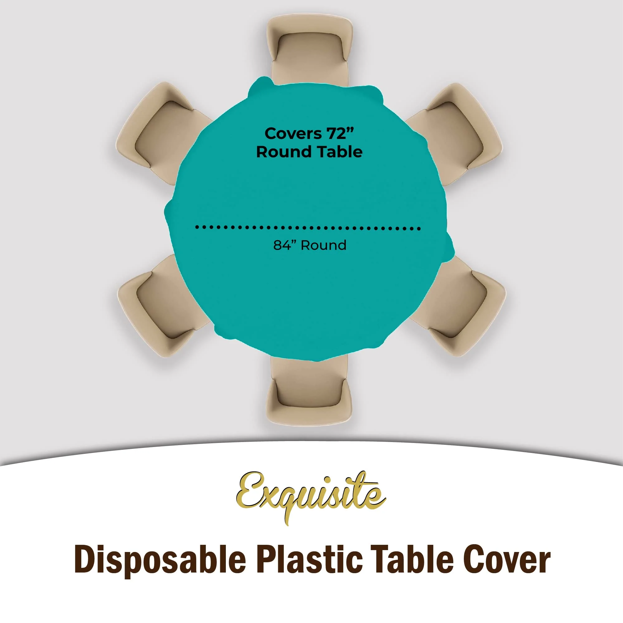 Premium Round Teal Table Cover