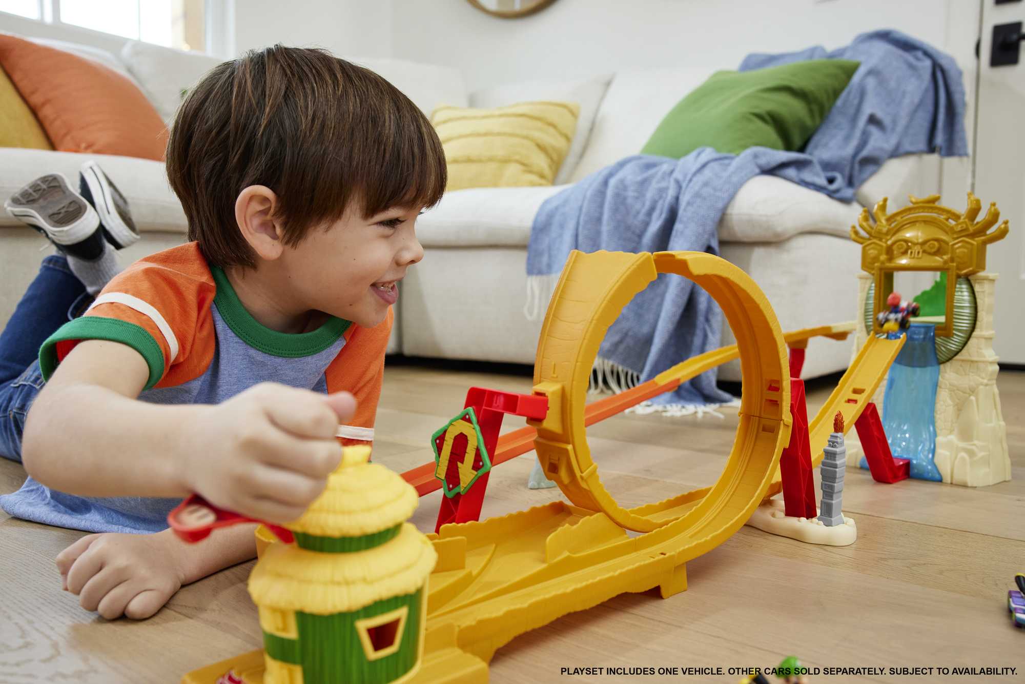 Hot Wheels The Super Mario Bros. Movie Jungle Kingdom Raceway Playset With Mario Die-Cast Toy Car