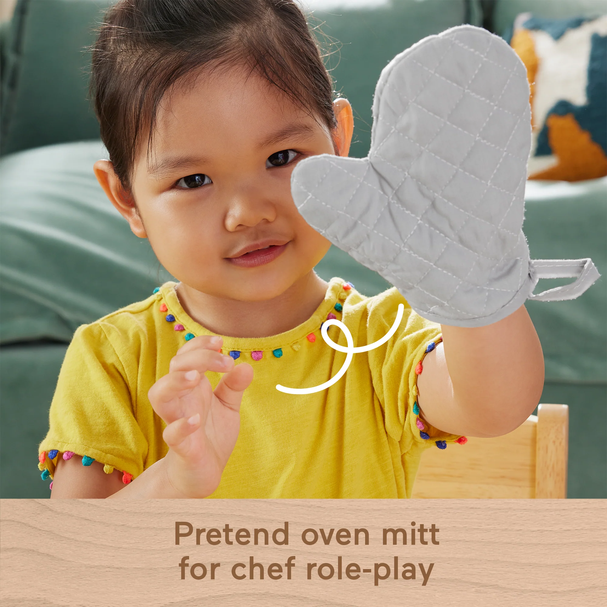 Fisher-Price Wooden Pots & Pans Set For Preschool Kitchen Pretend Play, 19 Wood Pieces