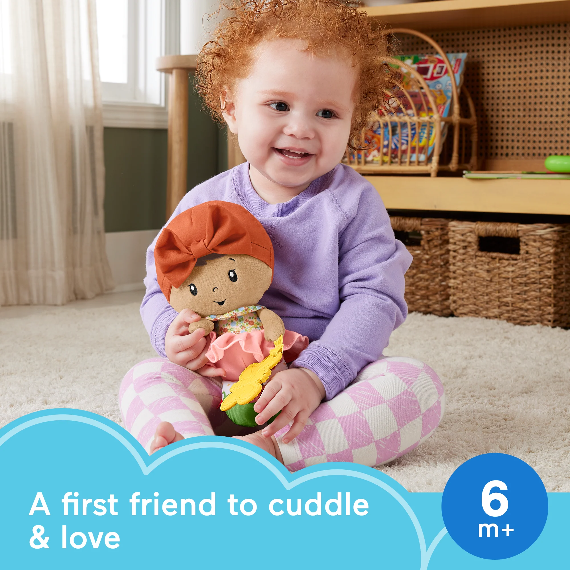 Fisher-Price Cuddle & Chime First Babydoll Infant Sensory Toy, Styles May Vary